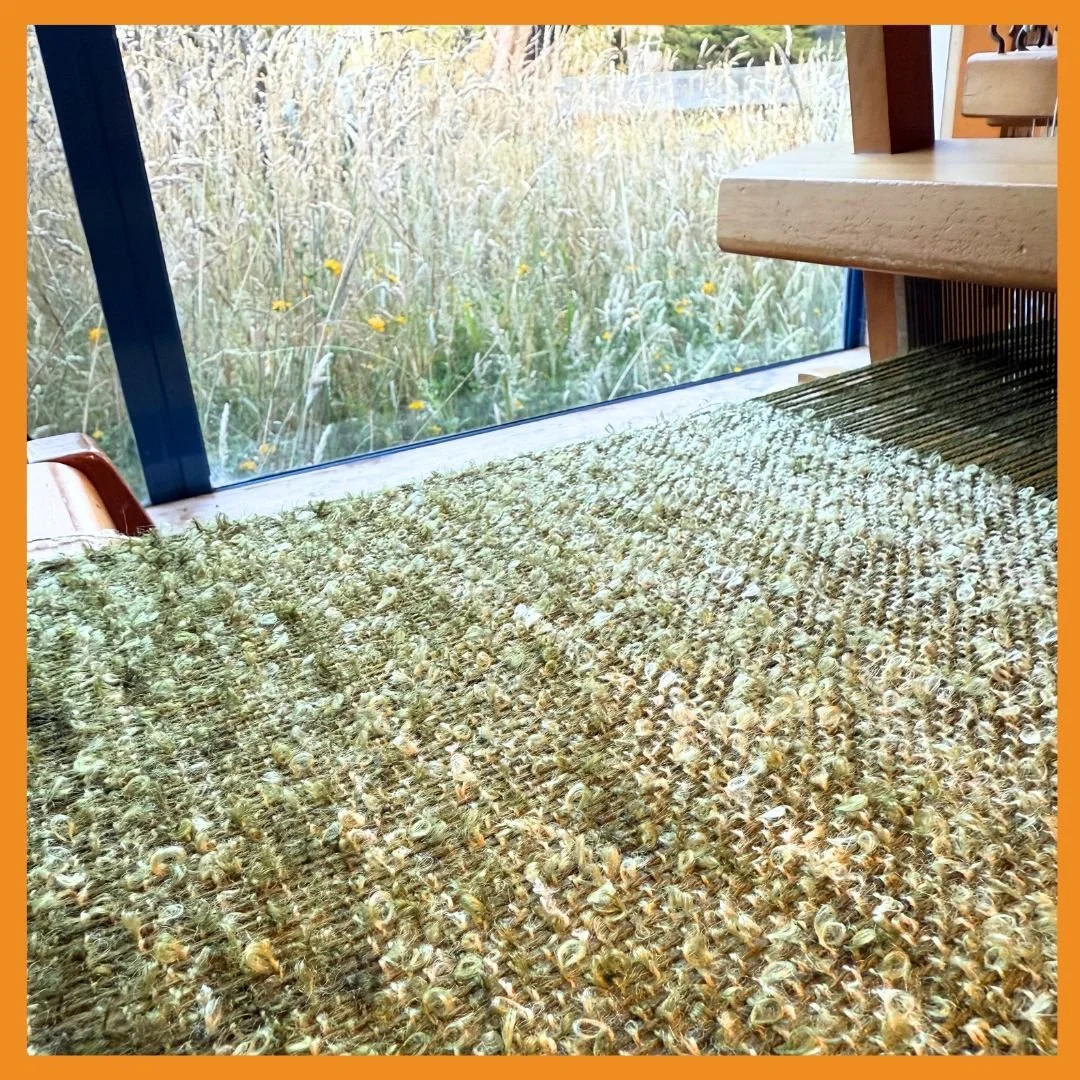 You'd be surprised how often what's happening on the loom mirrors what's happening outside the studio window. 

Happy new year friends! Wishing you a happy and peaceful year ahead 🧡

 #happynewyear2026 #weaversofinstagram #contemporaryweaving #natur