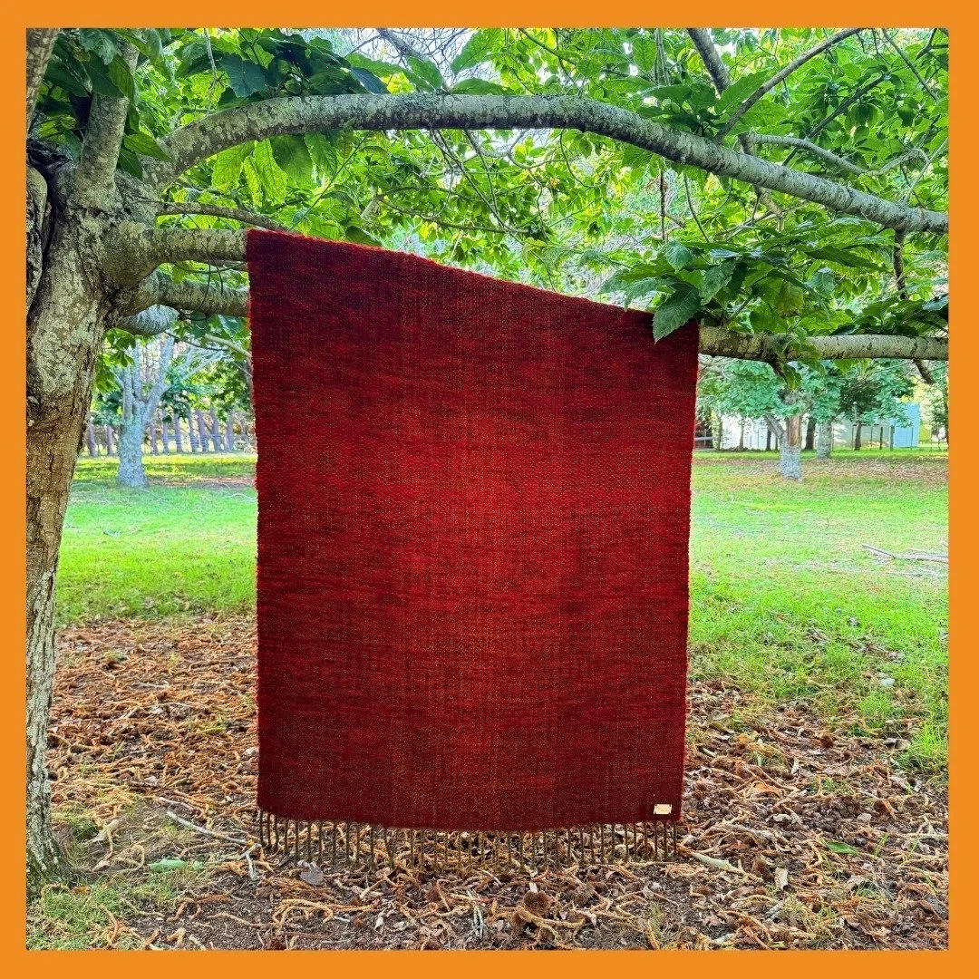 I recently stayed on a chestnut orchard in Te Horo, near Otaki. The light was so beautiful in amongst the chestnut trees I couldn't help but use the setting to take a few photos of a blanket I had recently finished weaving 🧡

The colours in this bla
