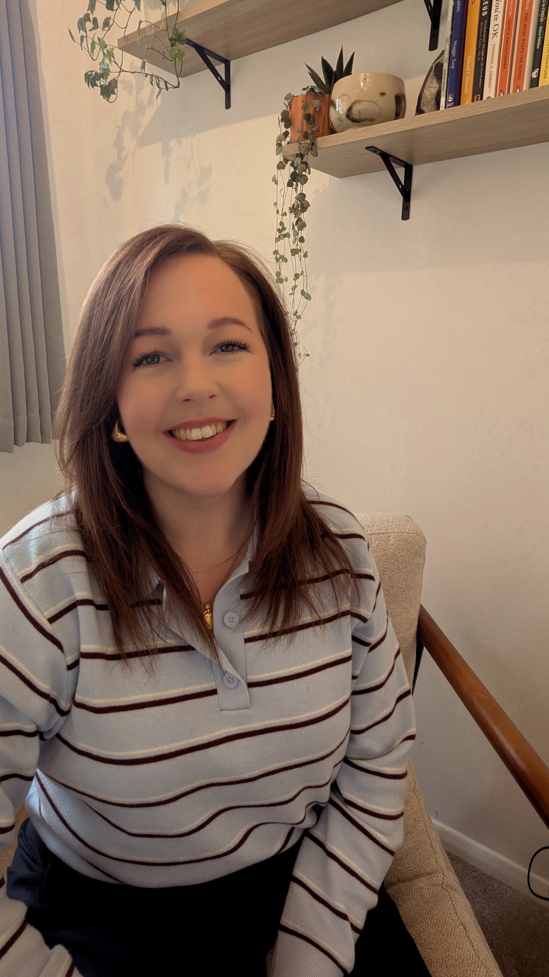 counsellor sitting in a comfortable chair