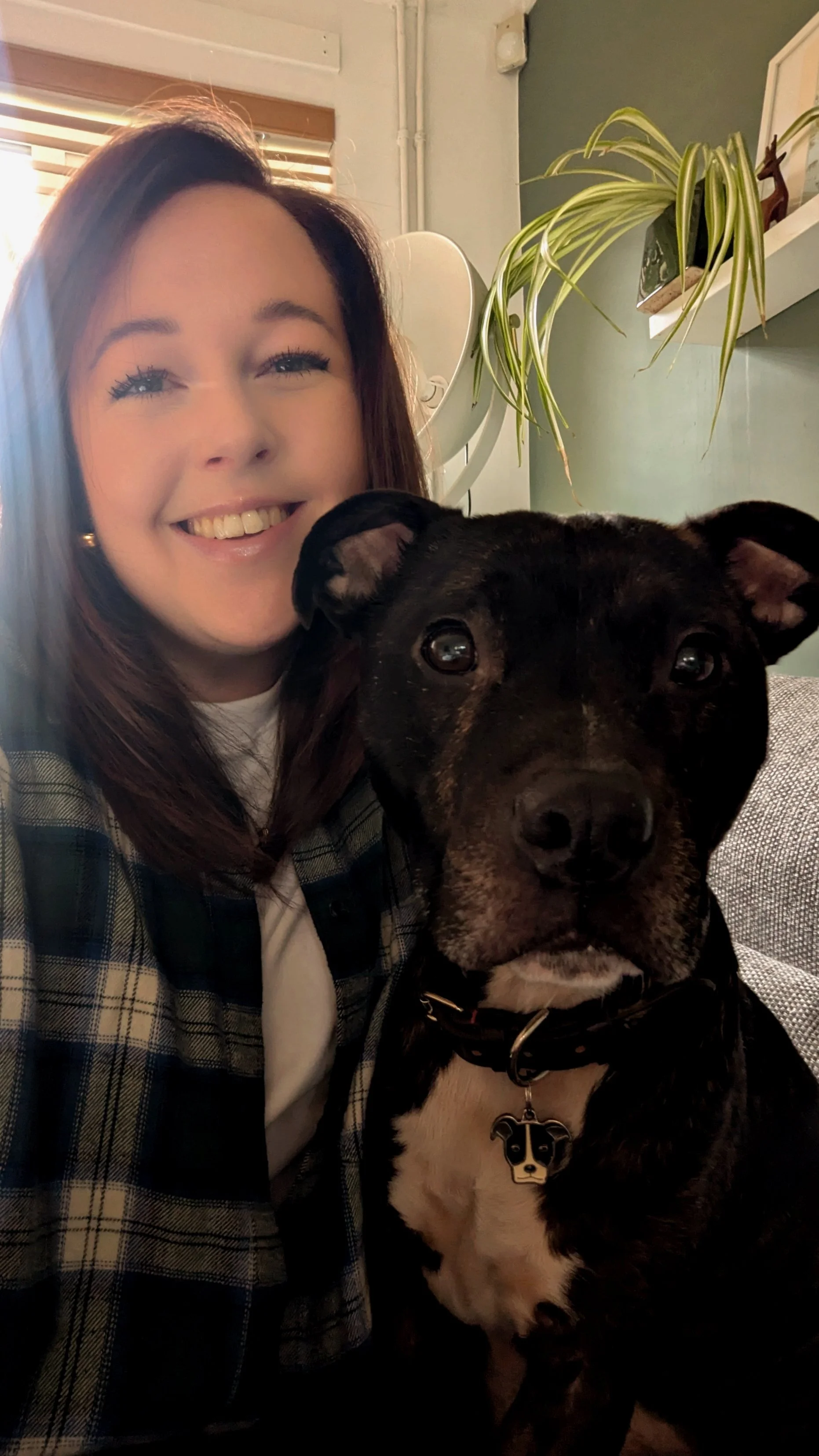 Natalie counsellor with Rodney dog