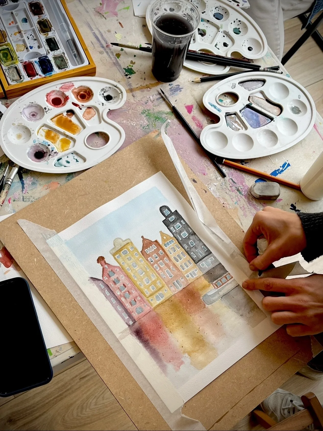 🎟️ Last spots for this Sunday! 
Amsterdam Houses Watercolor Workshop🏡🎨 

Comment &ldquo;Amsterdam&rdquo; and we&rsquo;ll send you all the details!

#AmsterdamArt #WatercolorWorkshop #stArtAmsterdam #CreativeWorkshop #PaintAmsterdam #AmsterdamEvent
