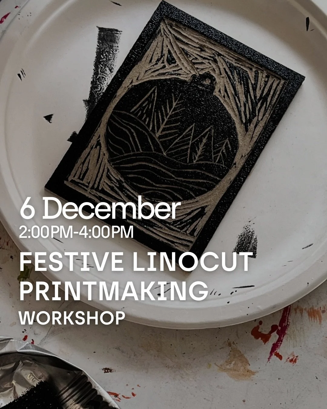 Lino Printing Workshop special festive edition ✨
Join us to create your own handmade prints &mdash; perfect for holiday cards, gifts, or simply a cozy afternoon of creativity!

📅 December 6th at 2:00 PM
🎟️ Spots are limited!
💬 Comment &ldquo;LINO&
