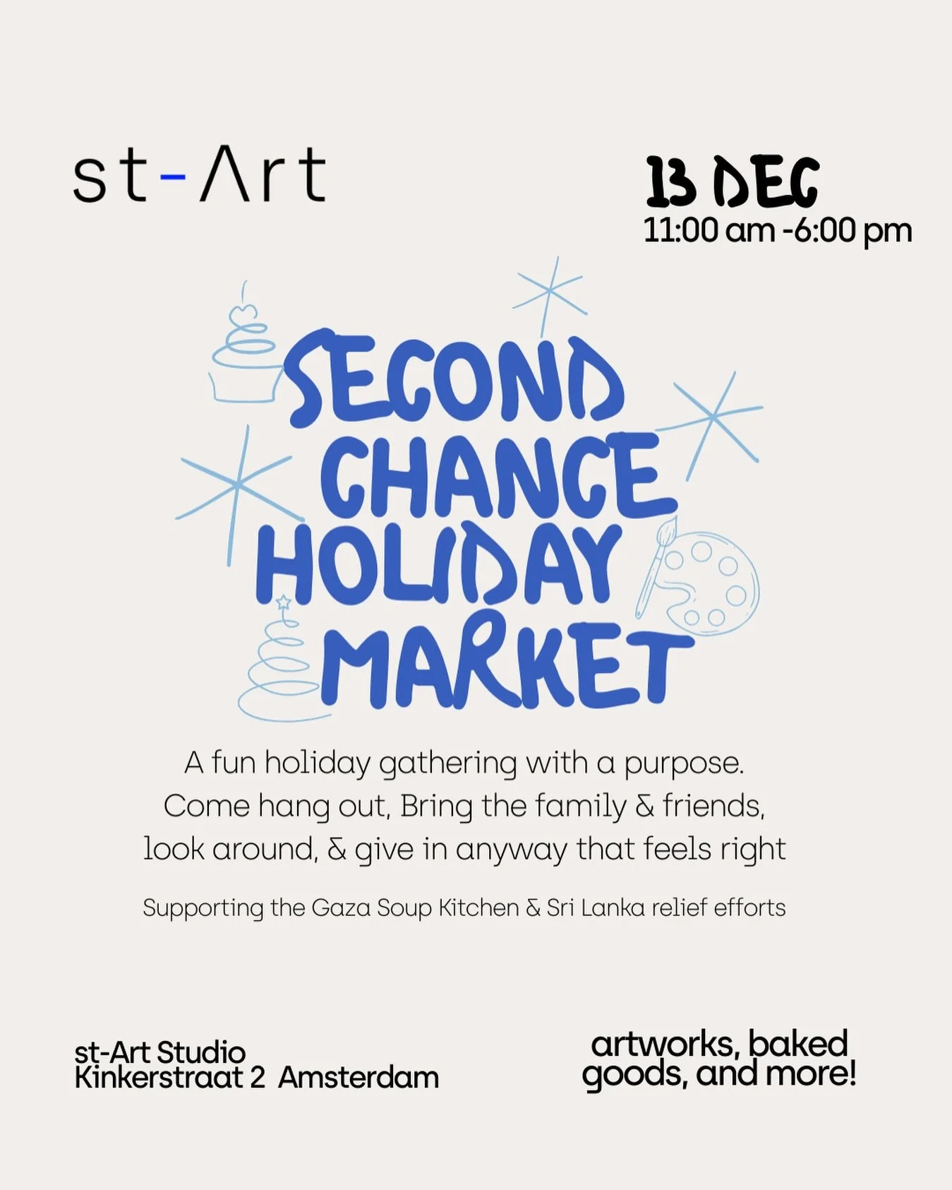 Join us on 13 December for our Holiday Market &amp; Open Studio🌲🎨 

Art, treats, warm drinks, creative fun&hellip; and yes, Santa will be painting live in the afternoon 🎅🏼 

Treats from our favorite: @salvobakehouse @brittonsbakery @ulmus_bakkeri