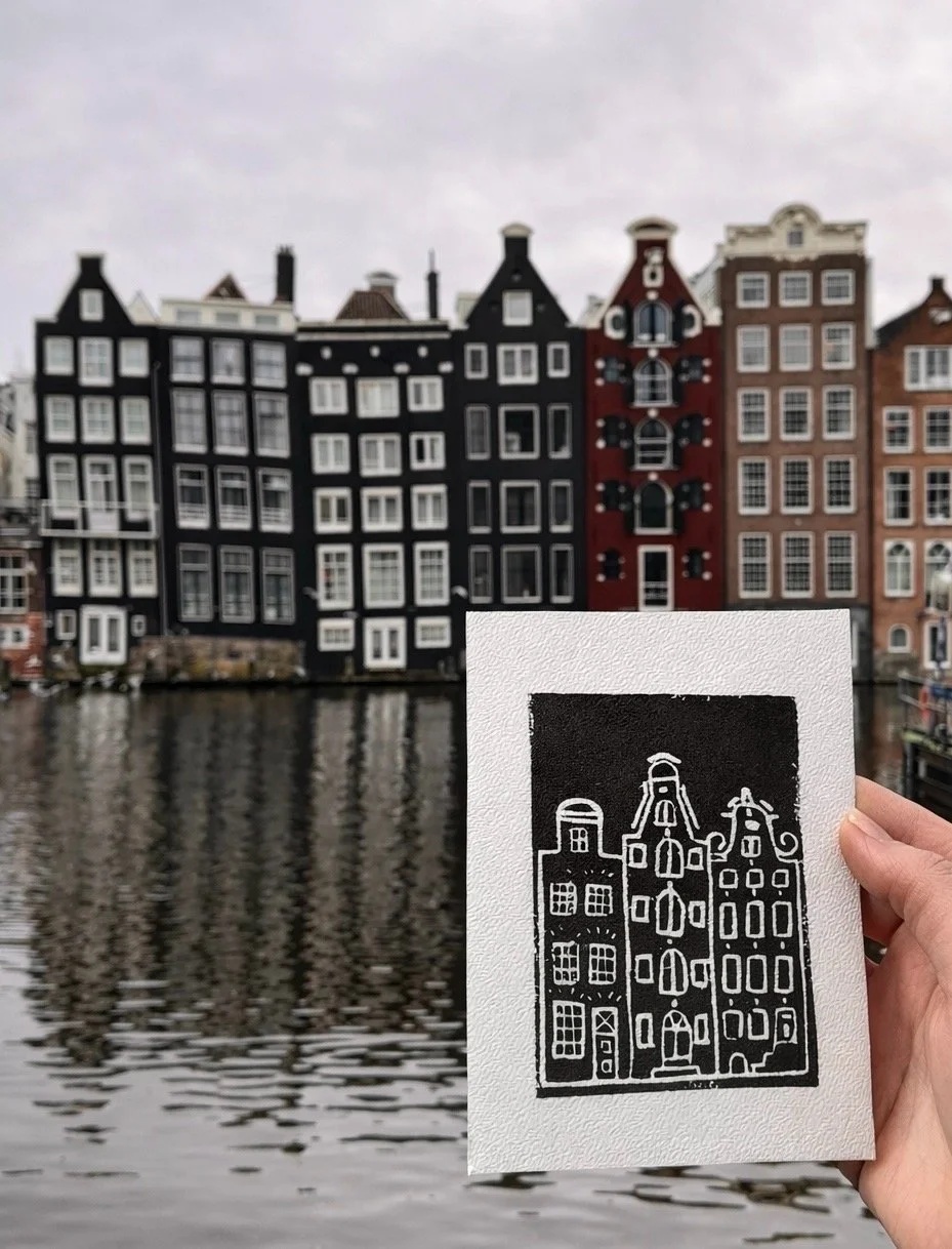 Amsterdam Houses Linocut &amp; Printmaking Workshop
