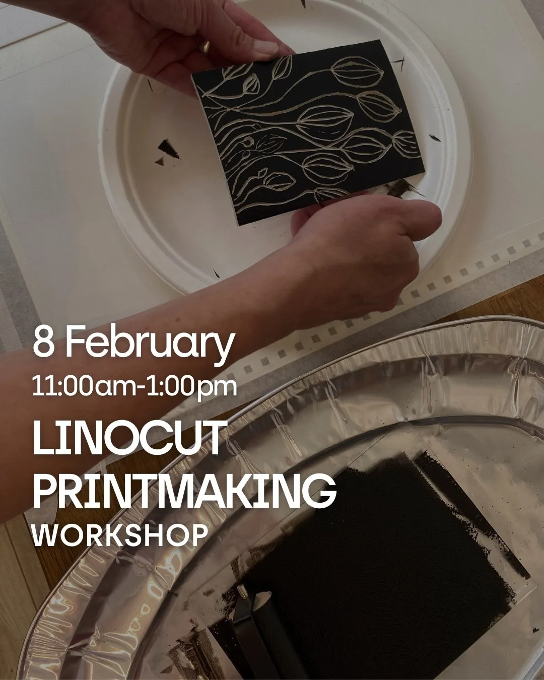 LAST SPOTS! Explore the art of Linocut and Printmaking at our coming session🖤
From sketch to carving to final print, you&rsquo;ll create a unique artwork you can take home.

All levels welcome. Materials included.
Comment &ldquo;LINO&rdquo; to join!