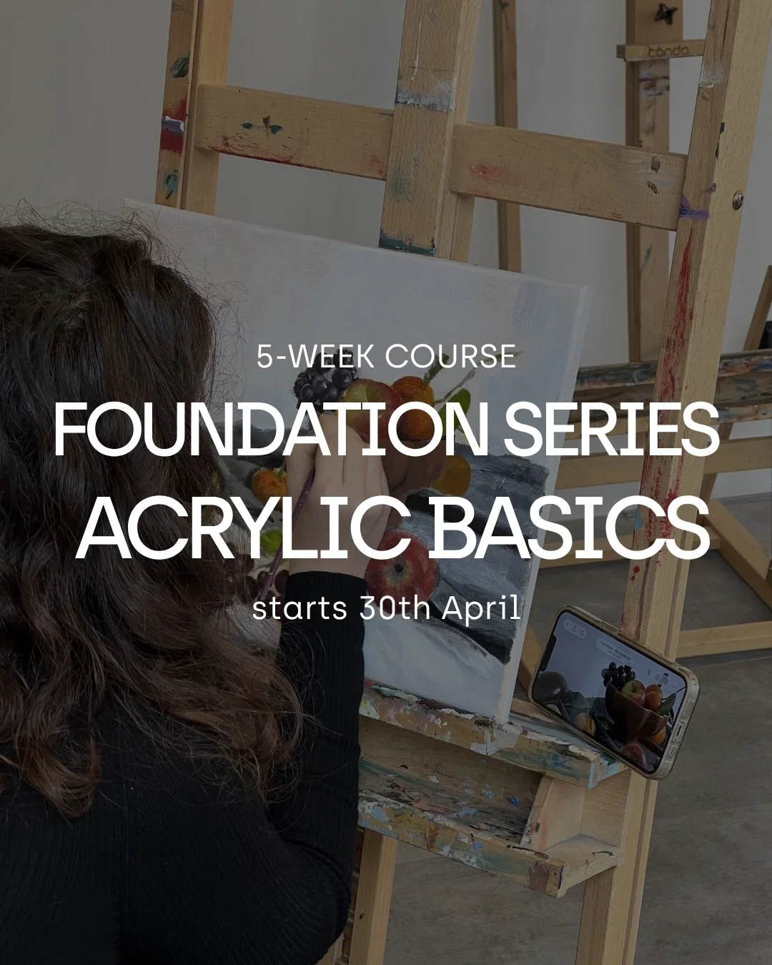 Last spots
FOUNDATION SERIES &mdash; Acrylic Basics 🎨

A new way to start your creative path.
Simple subjects. Clear steps. Real results.

Over 5 weeks, you&rsquo;ll draw, paint, and build your own work from the ground up &mdash; learning how to mix