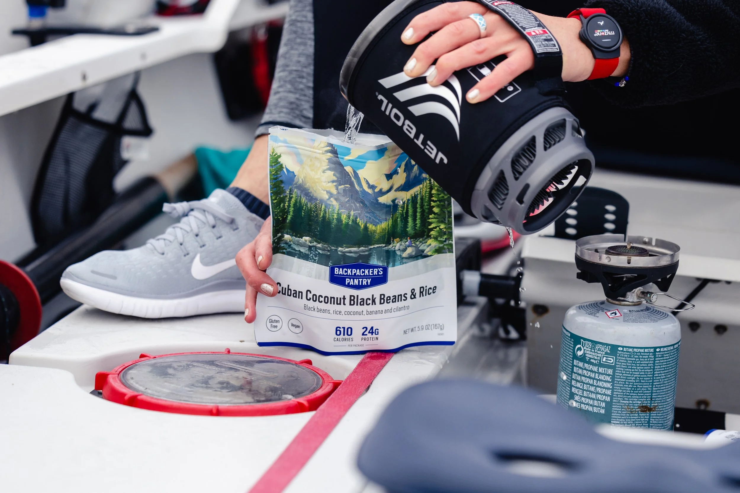 FOOD BEING HEATED ON A BOAT AT AN EVENT - LIFESTYLE PRODUCT PHOTOGRAPHY AT ITS BEST!