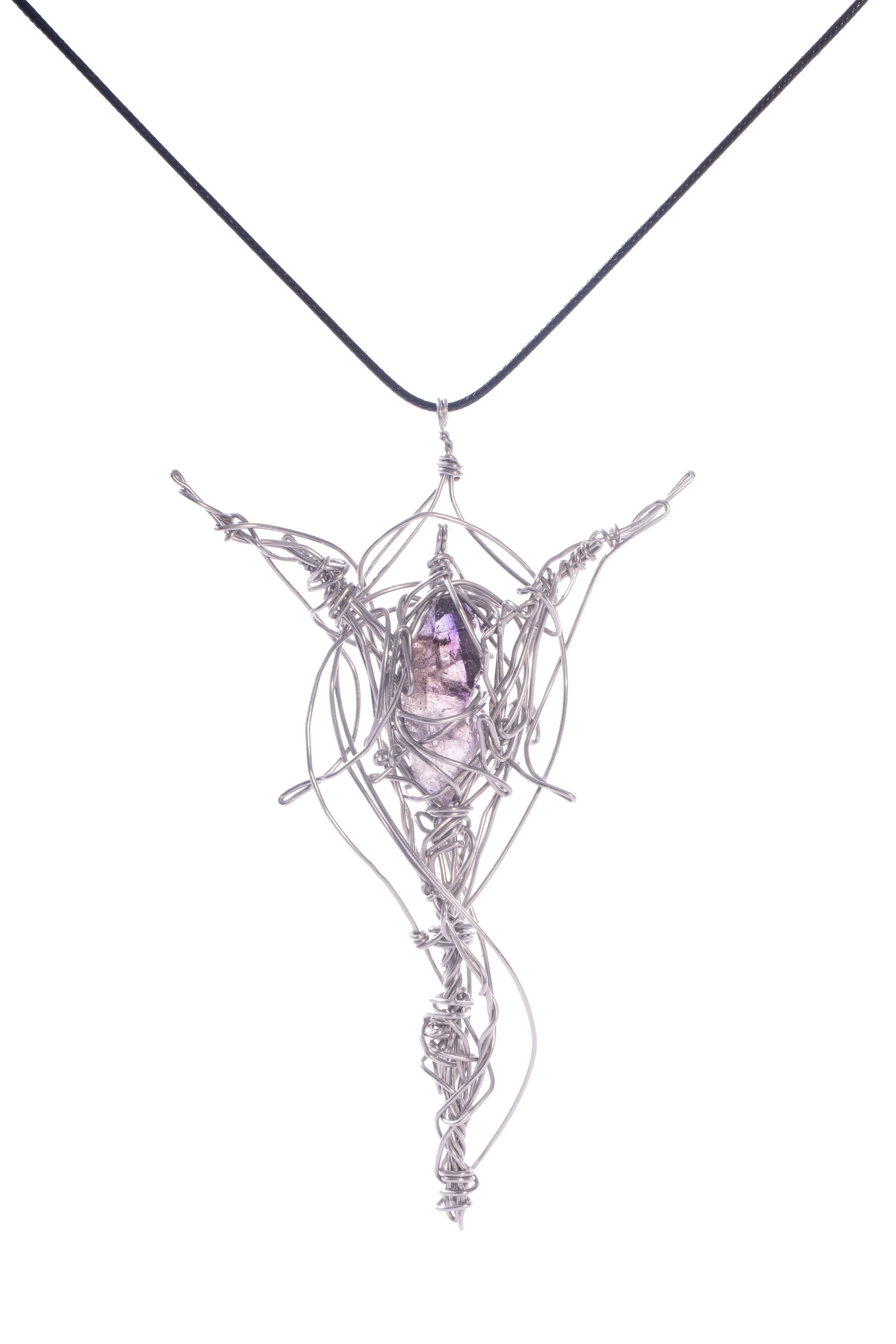 Astra Knot｜星核糾纏 — skeletal metal and crystal pendant, POETAILOR