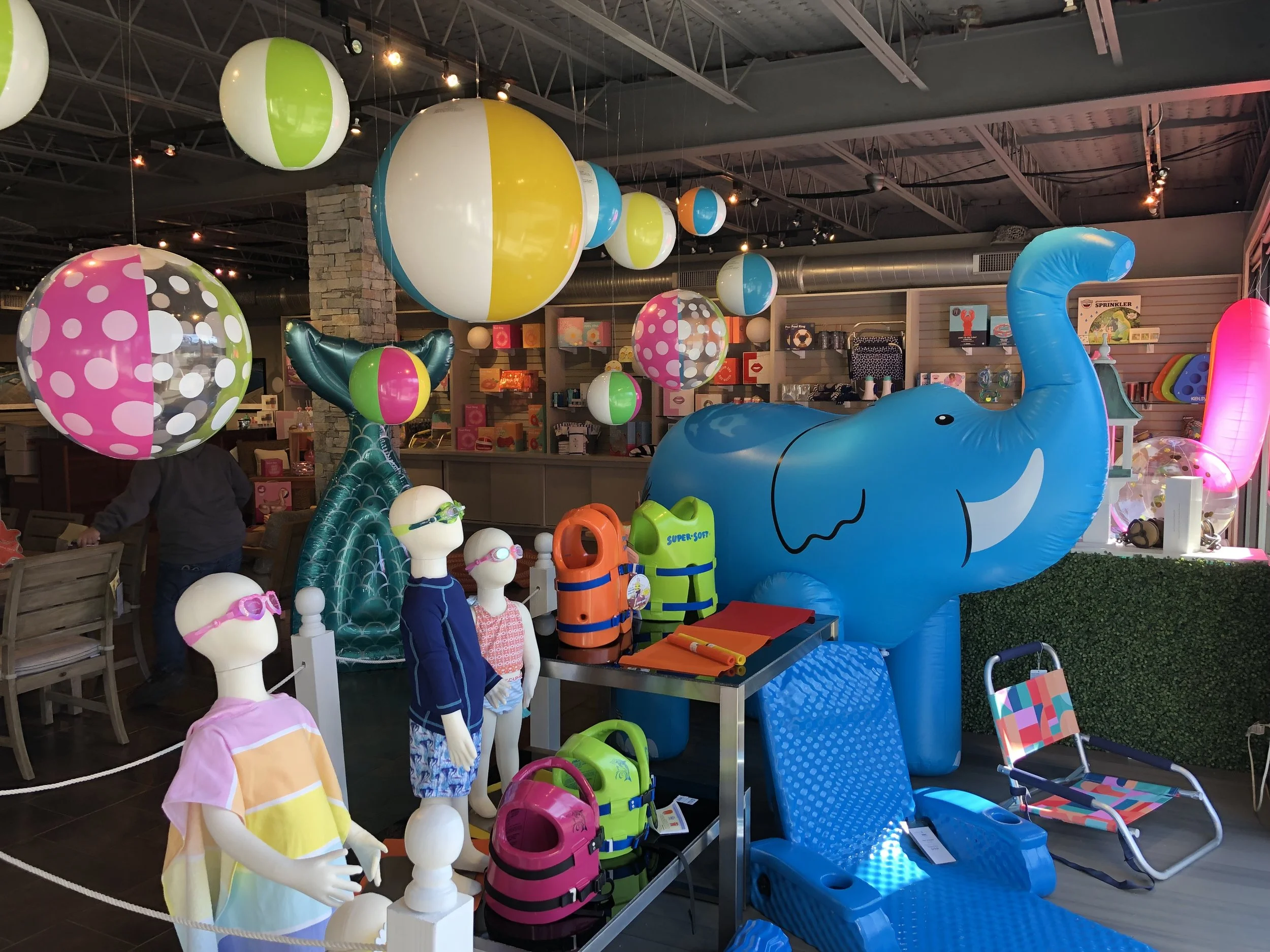 Pool Floats and Toys in Pool Store, Darien CT