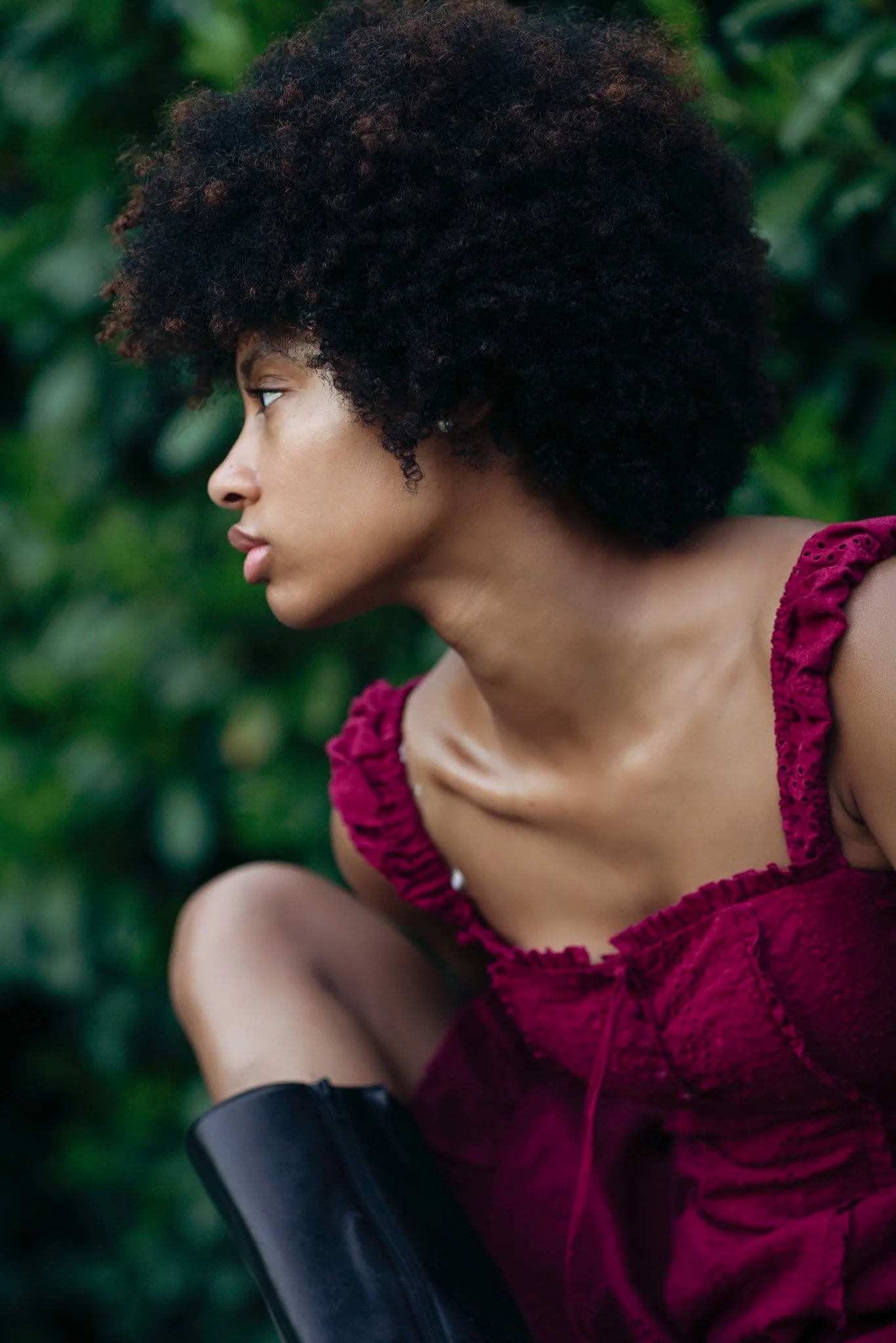 Profile portrait of a woman