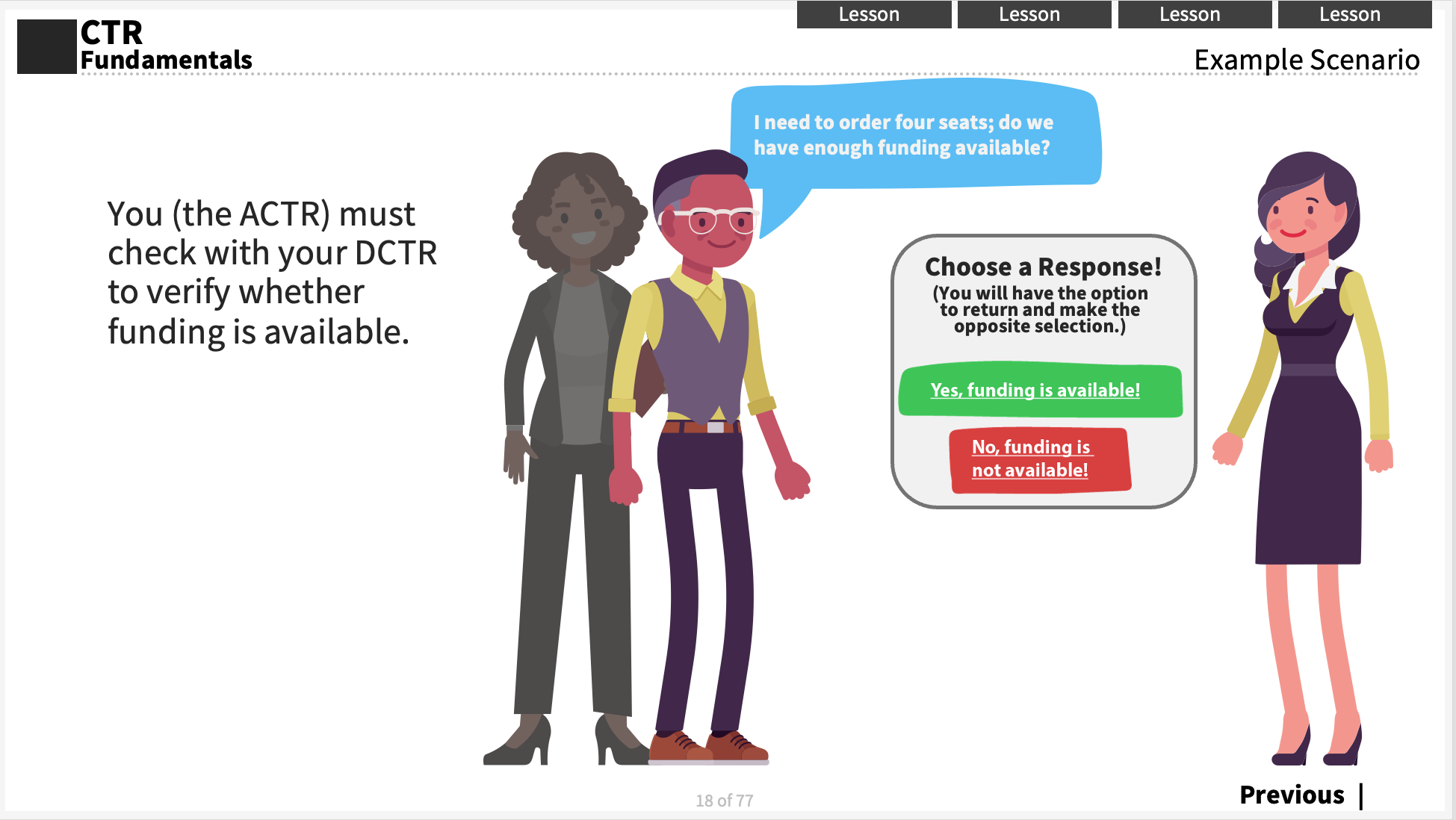 Sample interaction slide - choose your adventure