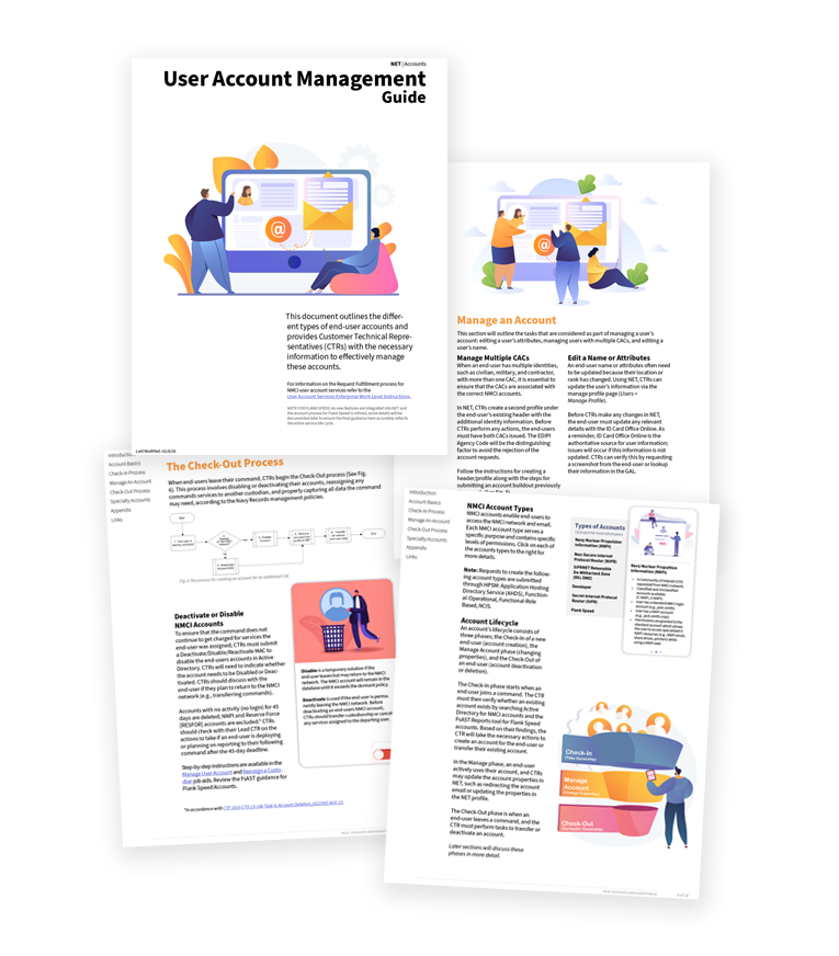This guide was designed to provide learners with information about the lifecycle of accounts they were responsible for managing. It was initially created as an HTML page with interactive elements, but later, due to environmental constraints, it was c