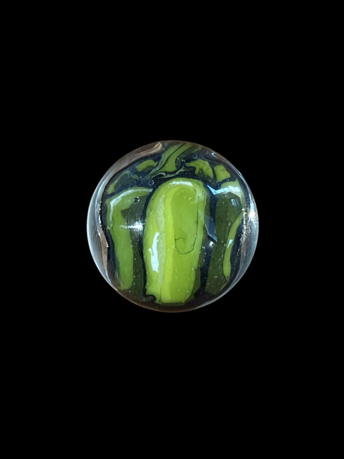 Green bell pepper mille encasement marble, about 25 mm