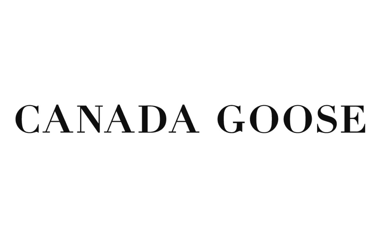 Logo for Canada Goose featuring black text on a plain background