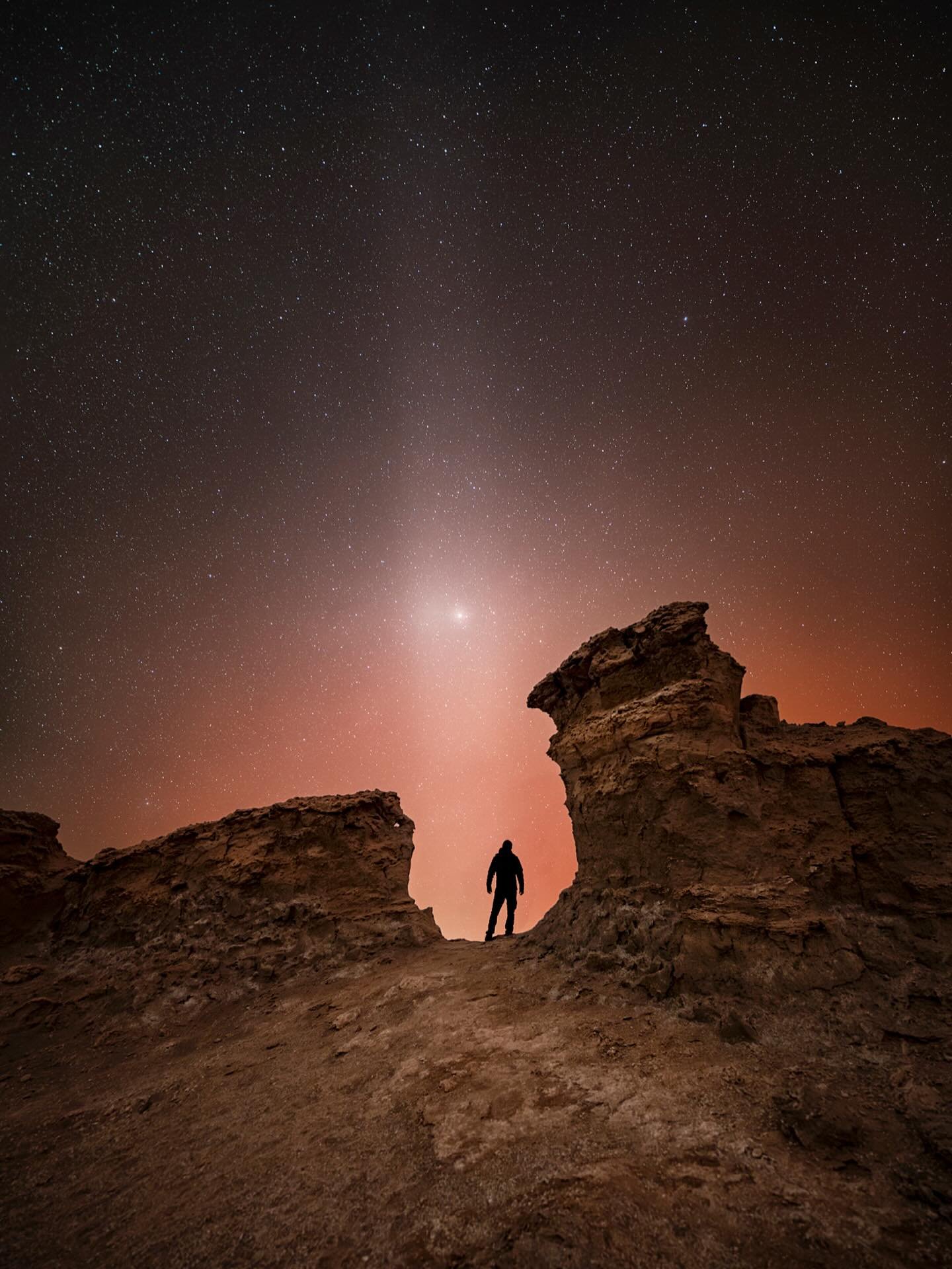 Saturn in Opposition 🪐

Another image from our trip to Chile&rsquo;s Atacama Desert captures a rather unusual scene. Instead of the familiar Milky Way, the dominant feature of the sky is the so-called gegenschein &mdash; a reflection of sunlight tha