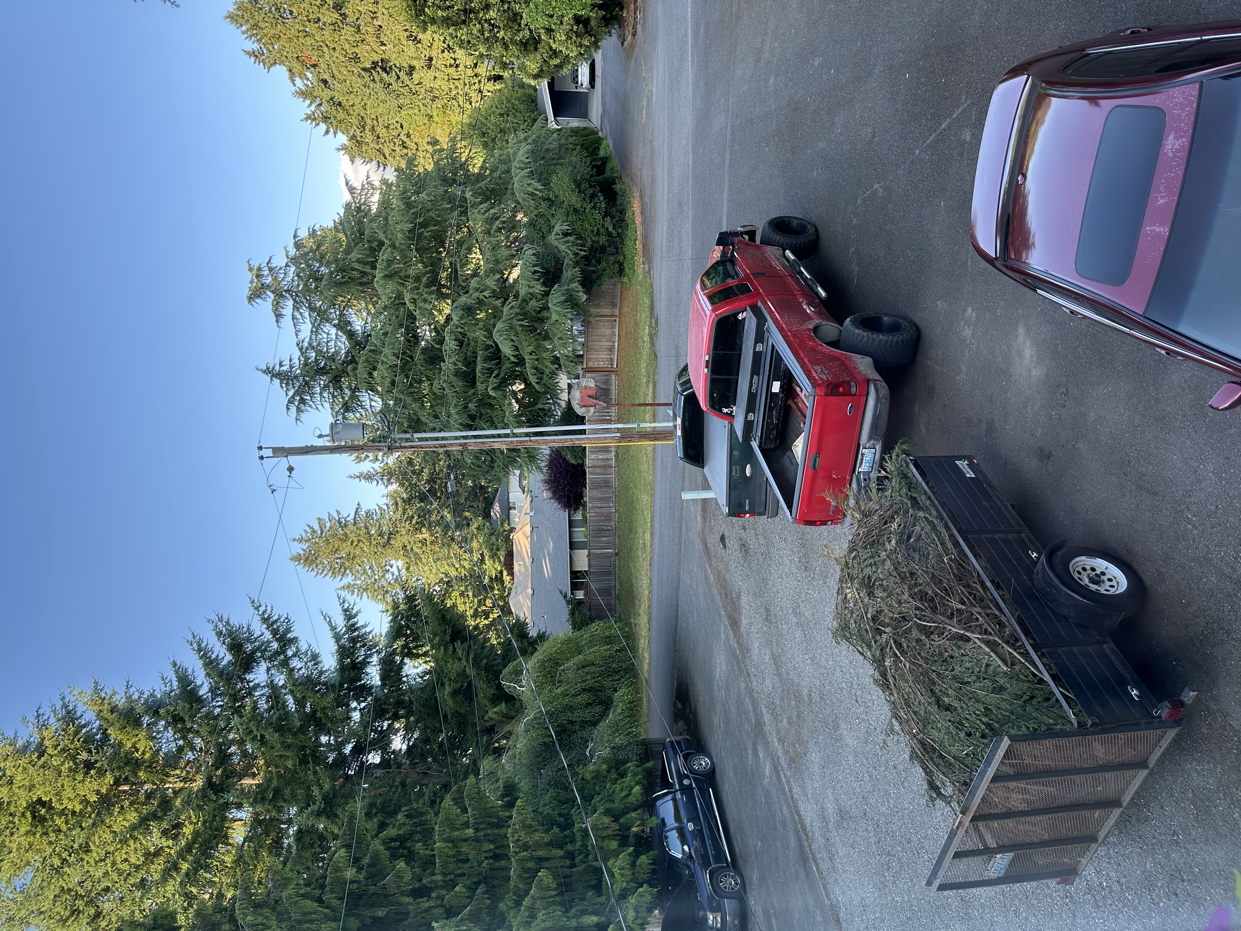 Loaded trailer with yard debris and branches at the landfill – Pierce County WA