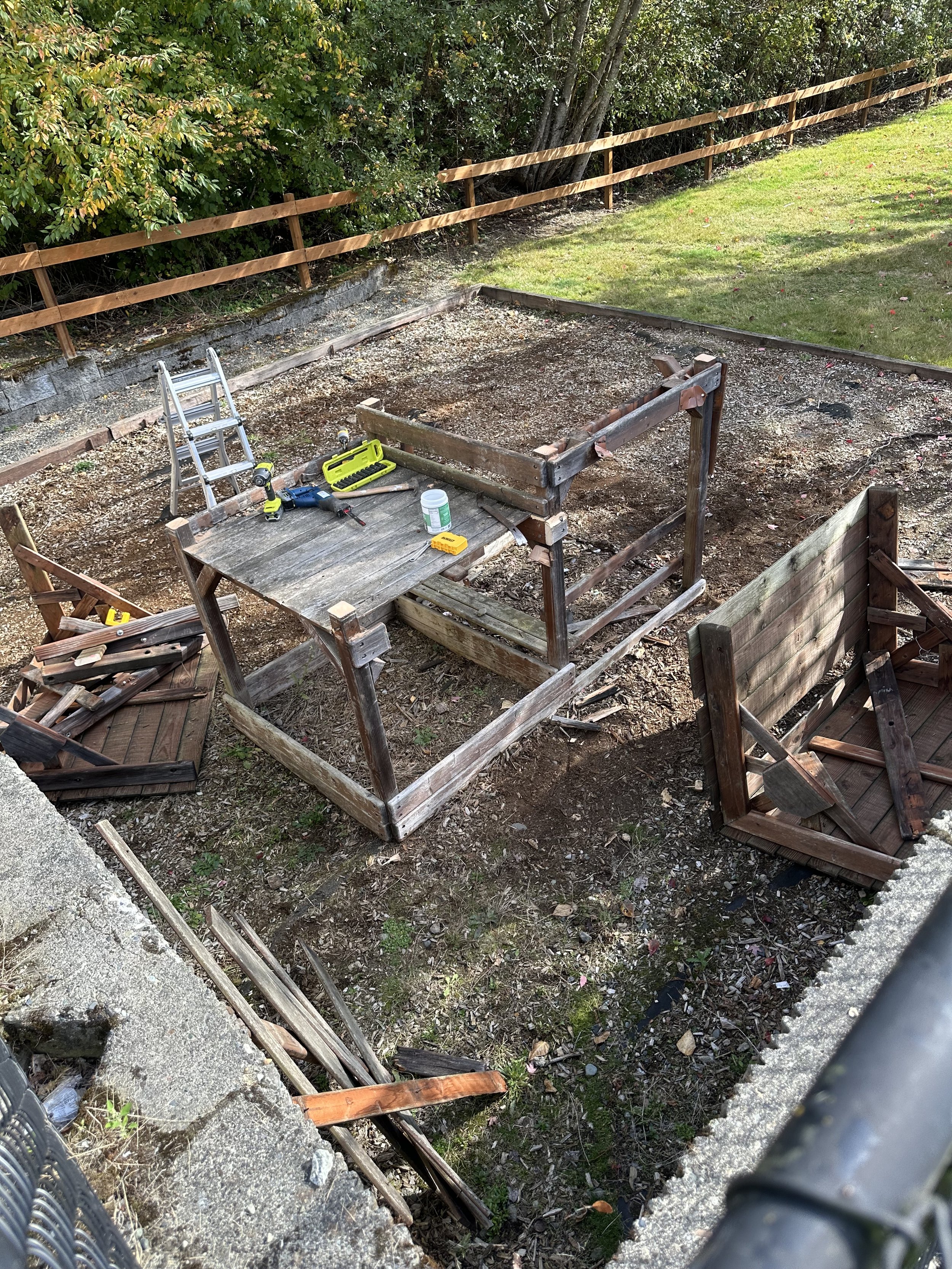 During tear-out — Major progress with most of the structure dismantled, Tacoma WA.