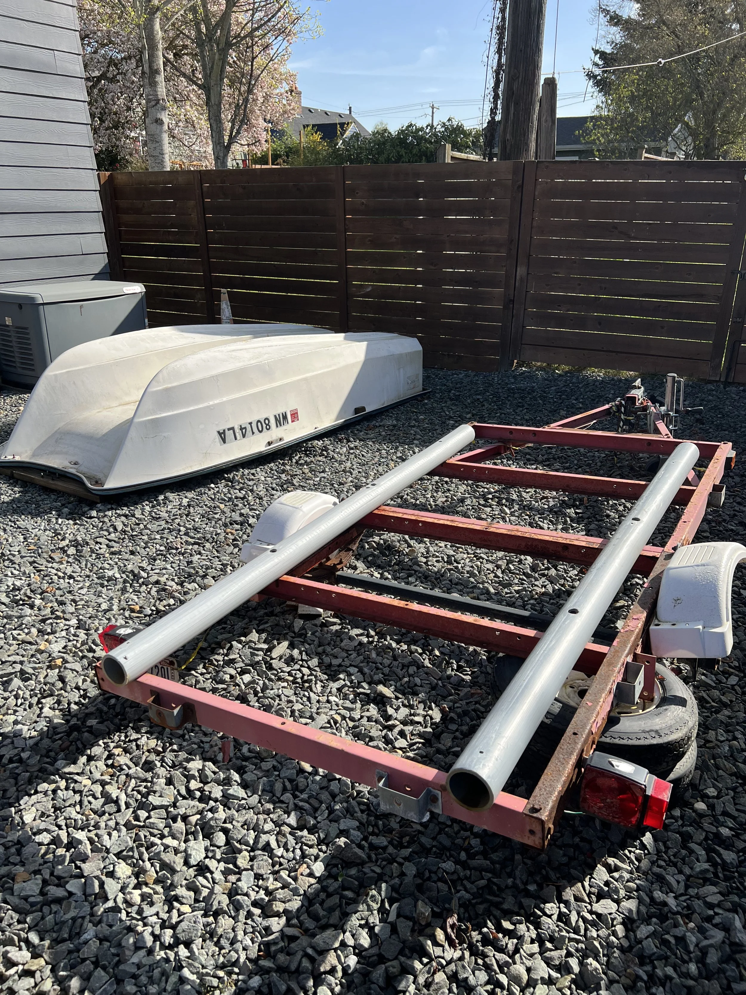 Before boat and trailer removal Tacoma WA