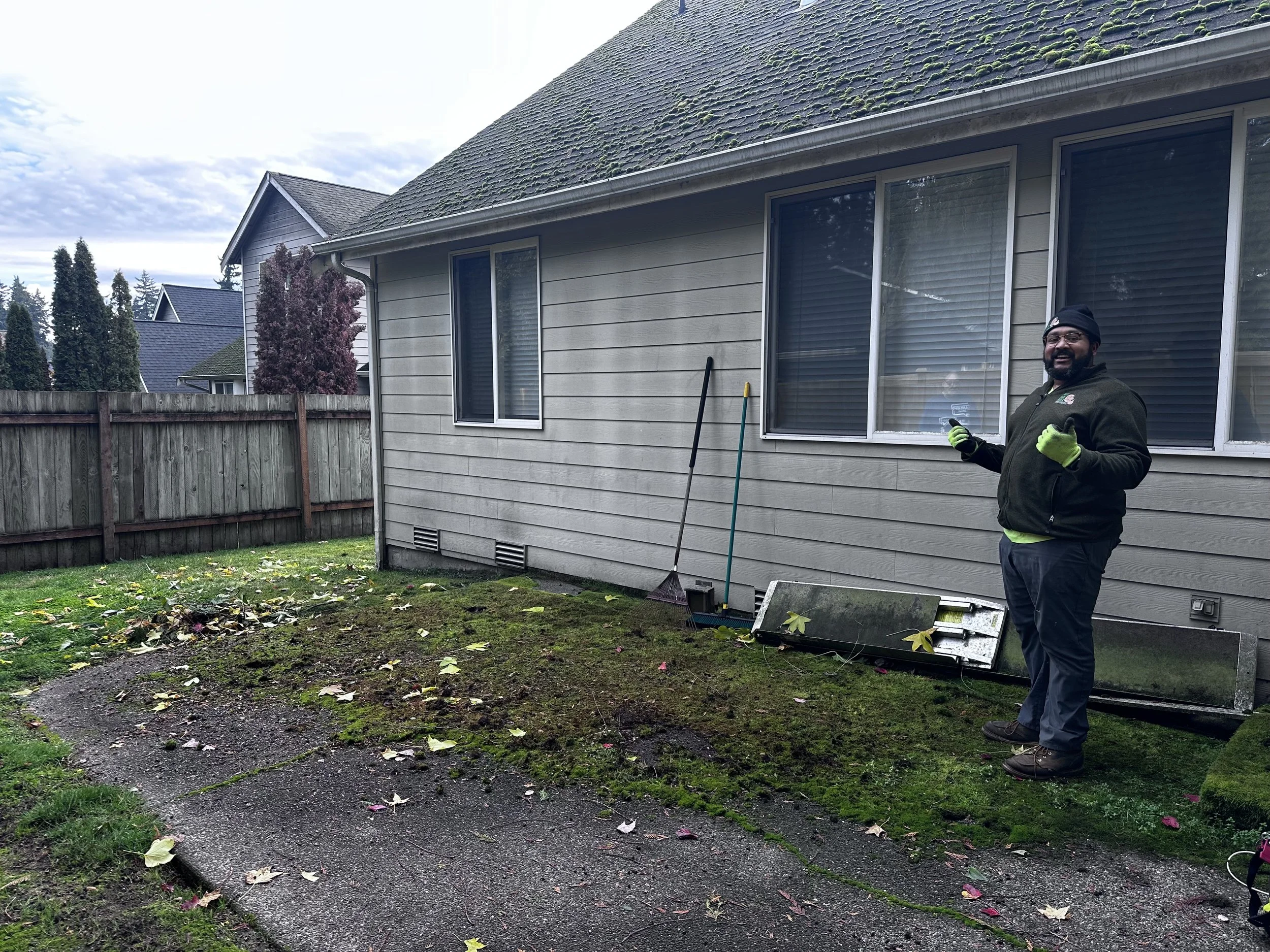Backyard cleared after all branches and yard debris were hauled away.
