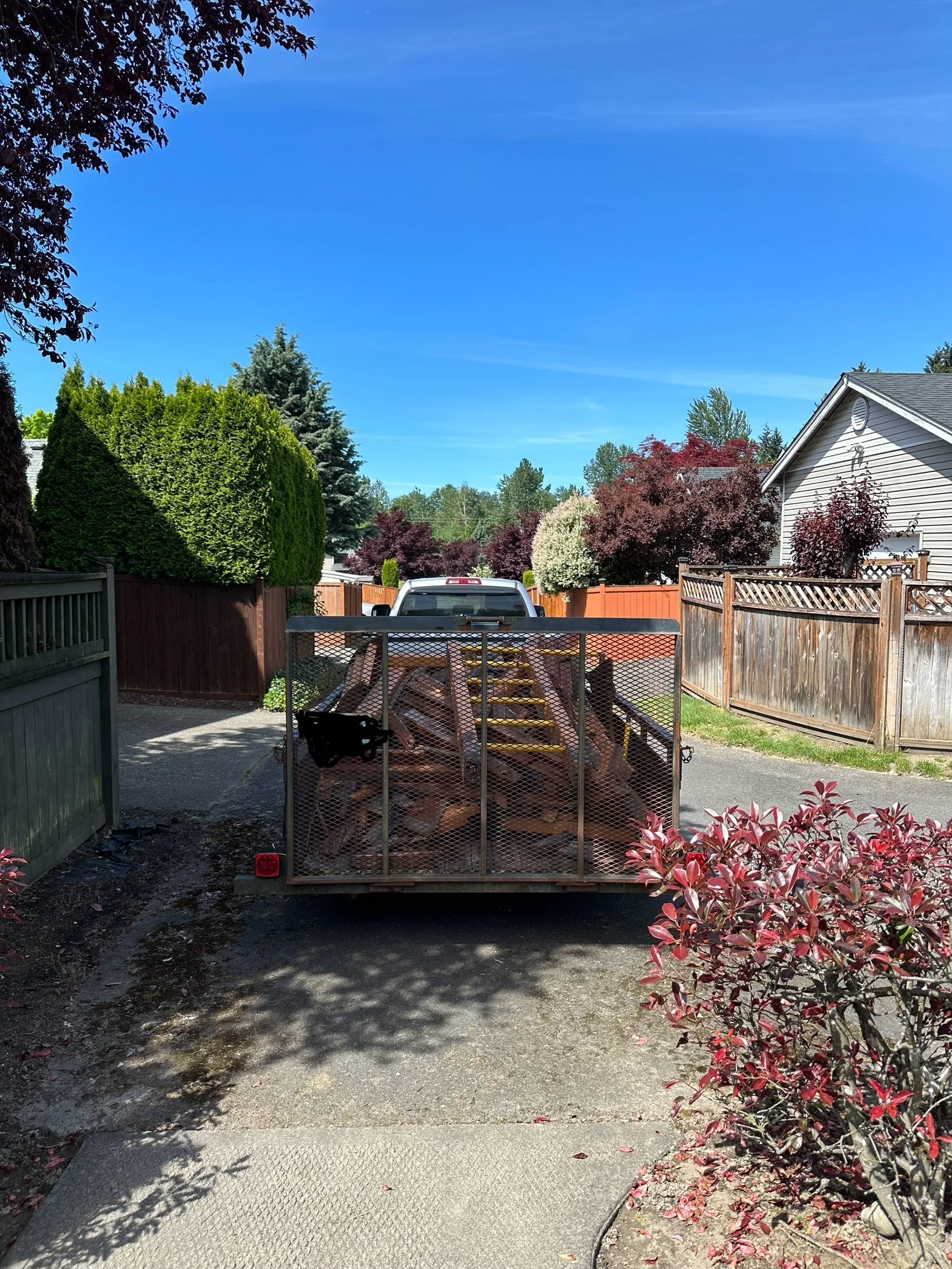 Haul-away complete — trailer loaded with all playground debris, Puyallup WA.