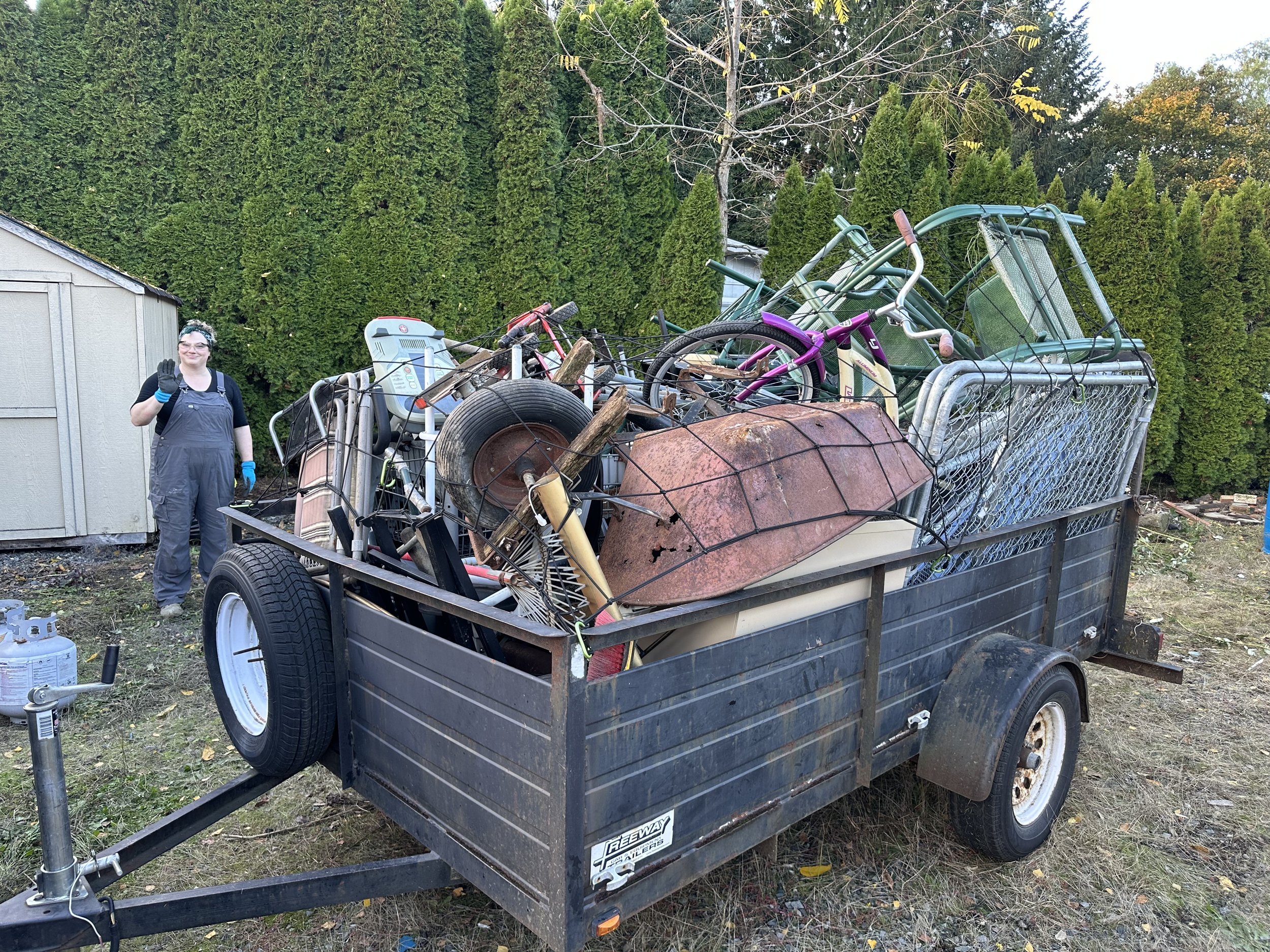 DAY 3 — Full scrap-metal load ready for the recycling center.