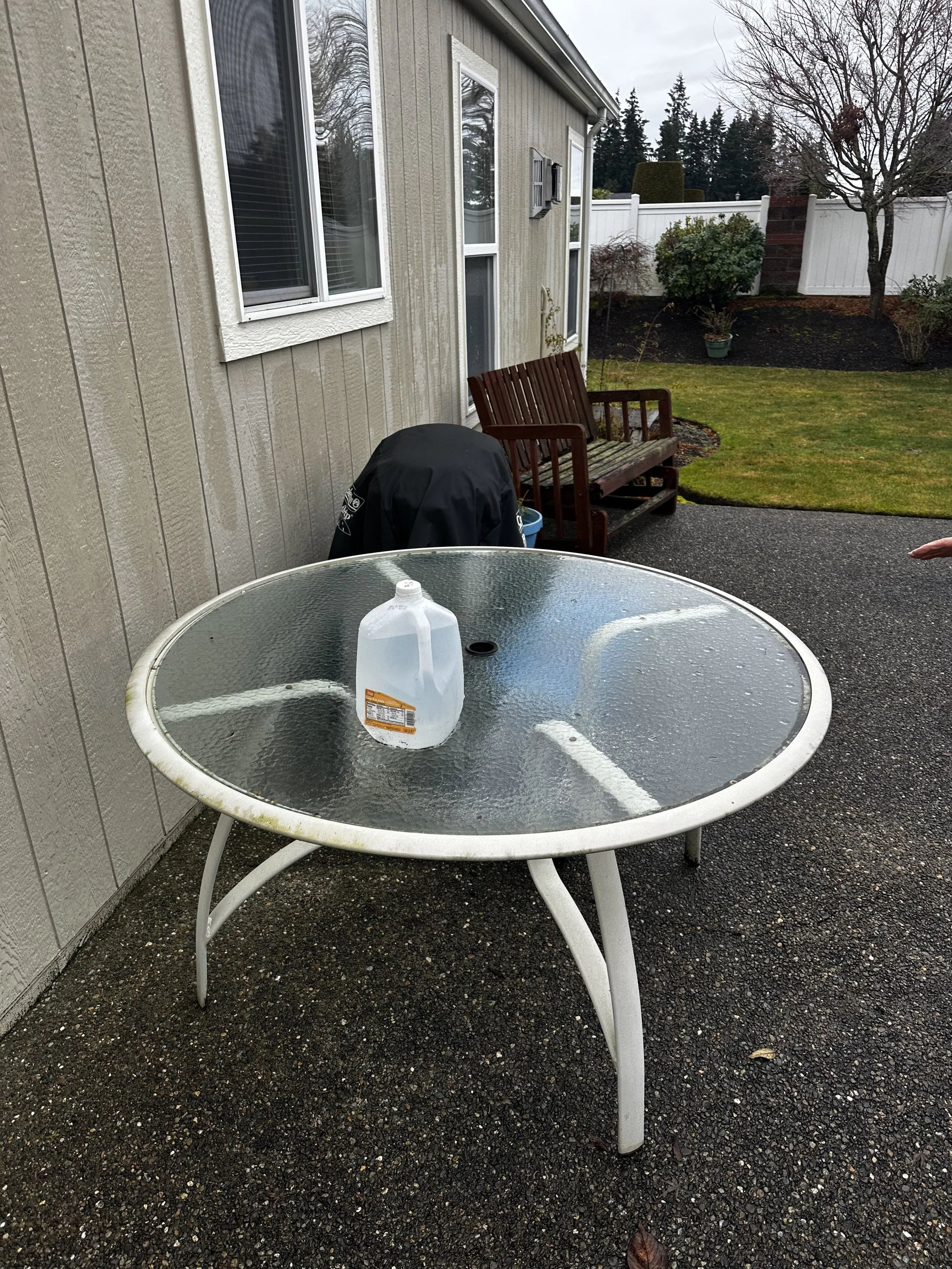Before — Patio table ready for haul-away.