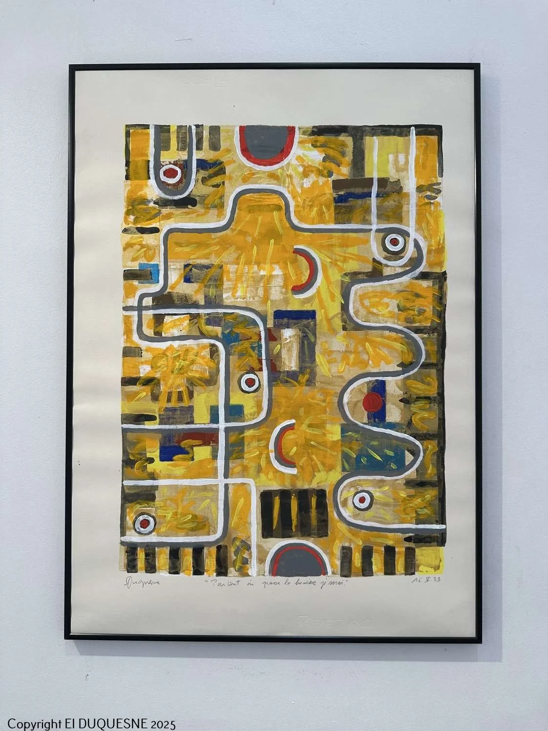 "PARTOUT OÙ PASSE LA LUMIÈRE, JE SERAIS", peinture sur papier