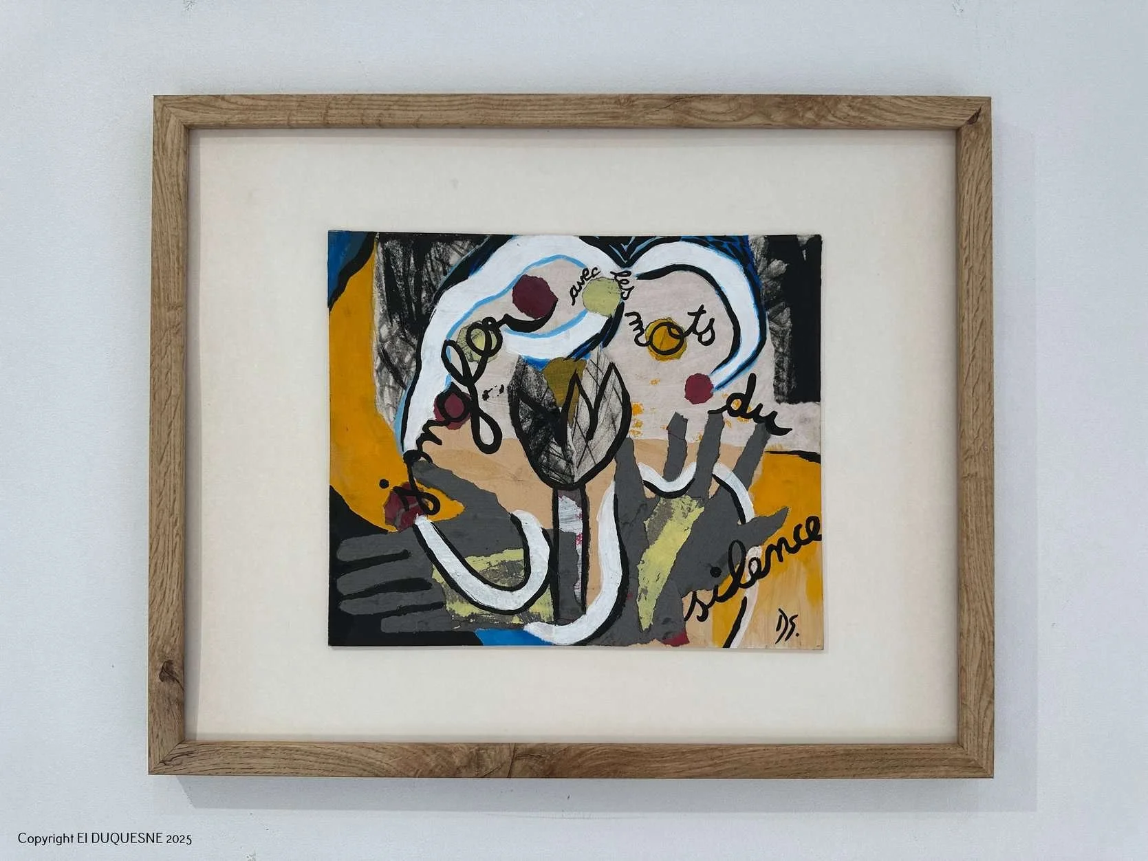 "JONGLER AVEC LES MOTS DU SILENCE", peinture sur papier