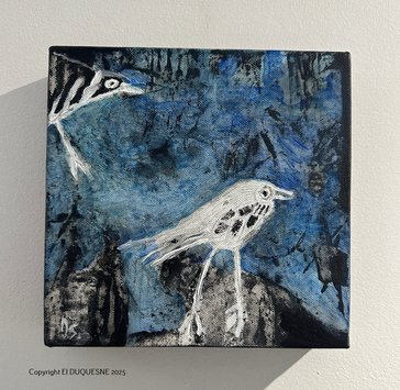 "Deux oiseaux "

20 x 20 cm Acrylique sur toile

Prix; 120 €
