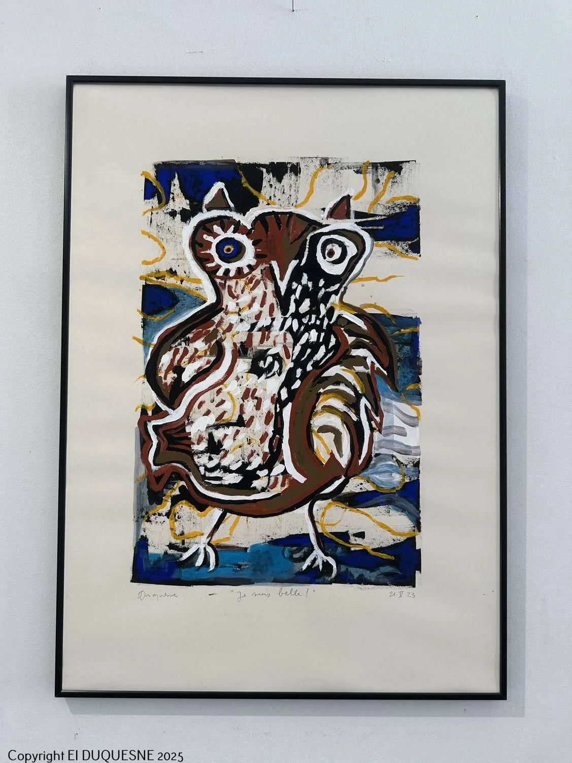 "JE SUIS BELLE", peinture sur papier