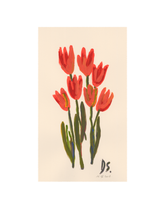 Tulipes rouges 50x40 cm édition 10 exemplaires