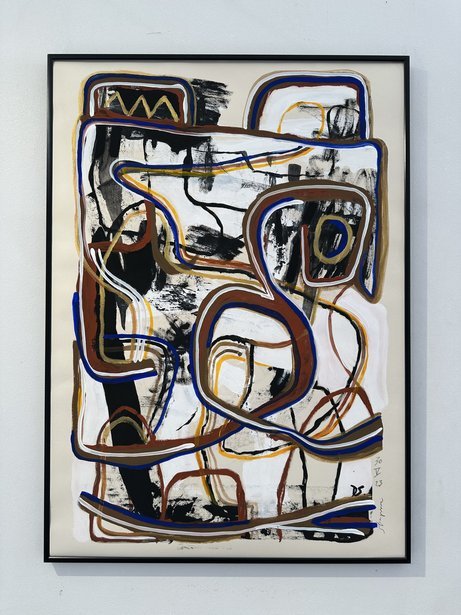 "EN PENSANT À BRAM VAN VELDE", peinture sur papier