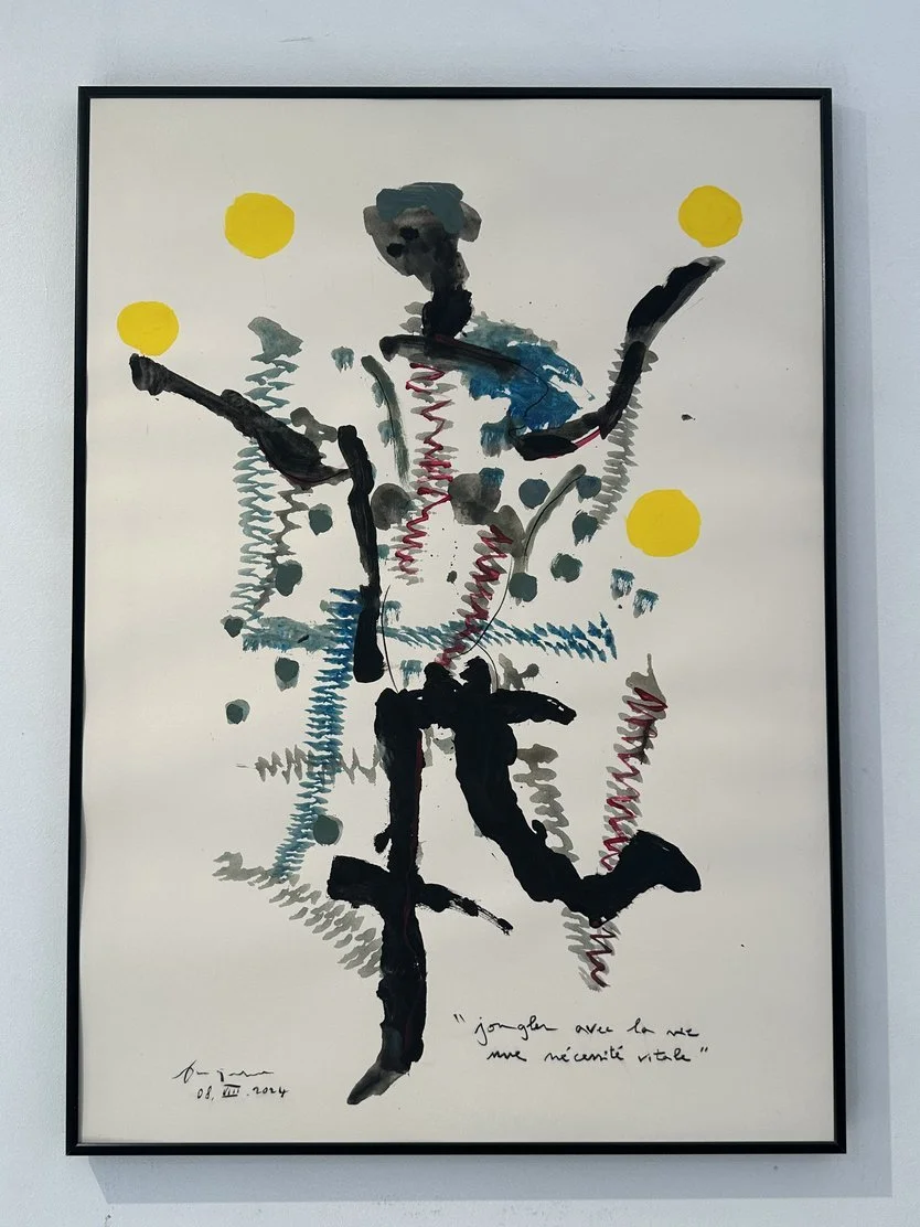 "JONGLER AVEC LA VIE, UNE NÉCESSITÉ VITALE, peinture sur papier