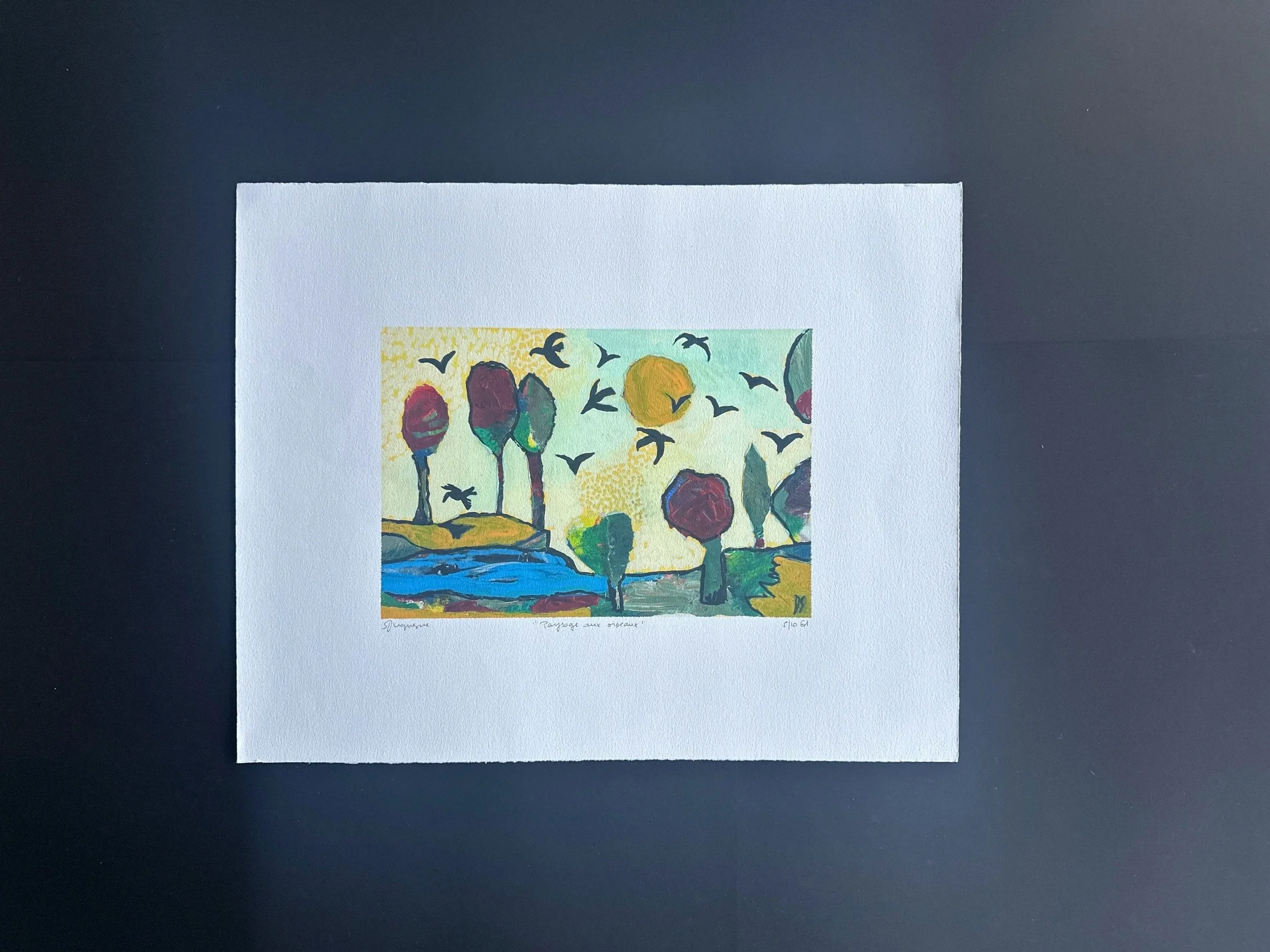 "Paysage aux oiseaux", édition