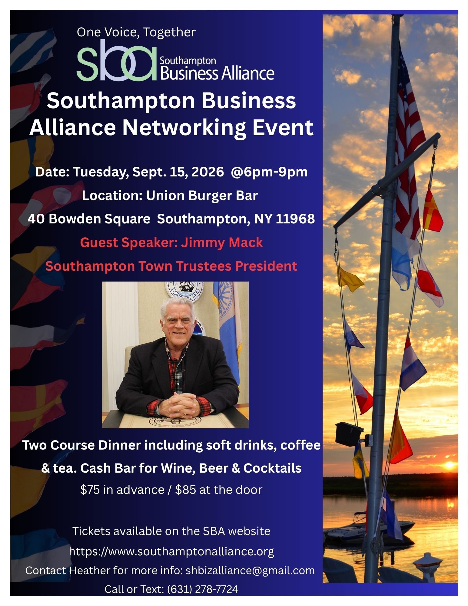 SBA September Networking Event with Guest Speaker: Jimmy Mack, Southampton Town Trustees President