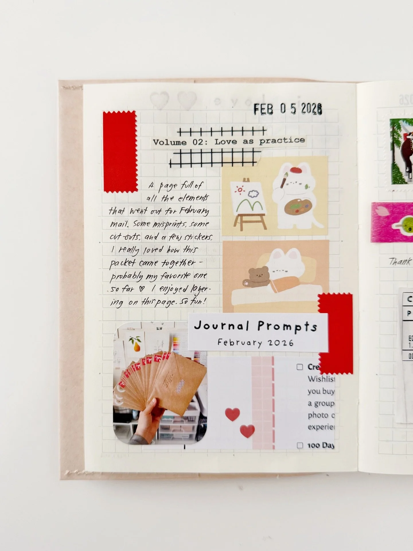 Lots of life/work/play happening behind the scenes and I&rsquo;m finally getting around to doing some catch up on IG.

Here are some February journal pages I did for the Little Moments Journaling Club. I do a spread each month using all the elements 