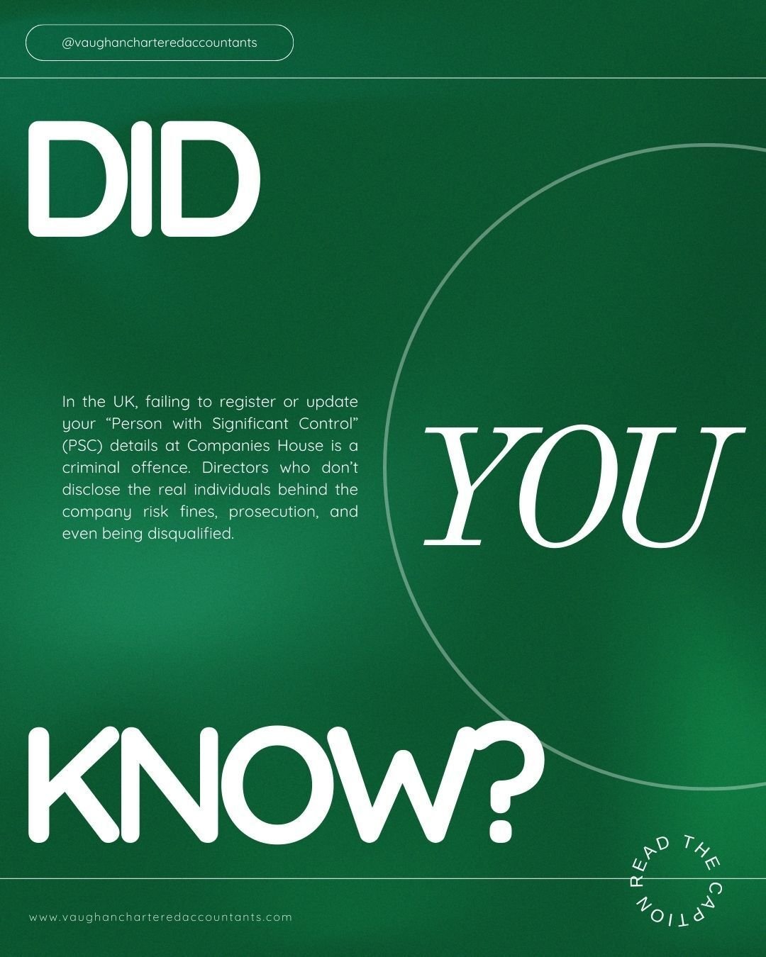Did you know that not keeping your company records up to date can actually be breaking the law?

In the UK, failing to register or update your Person with Significant Control (PSC) details with Companies House is a criminal offence. Directors who ove