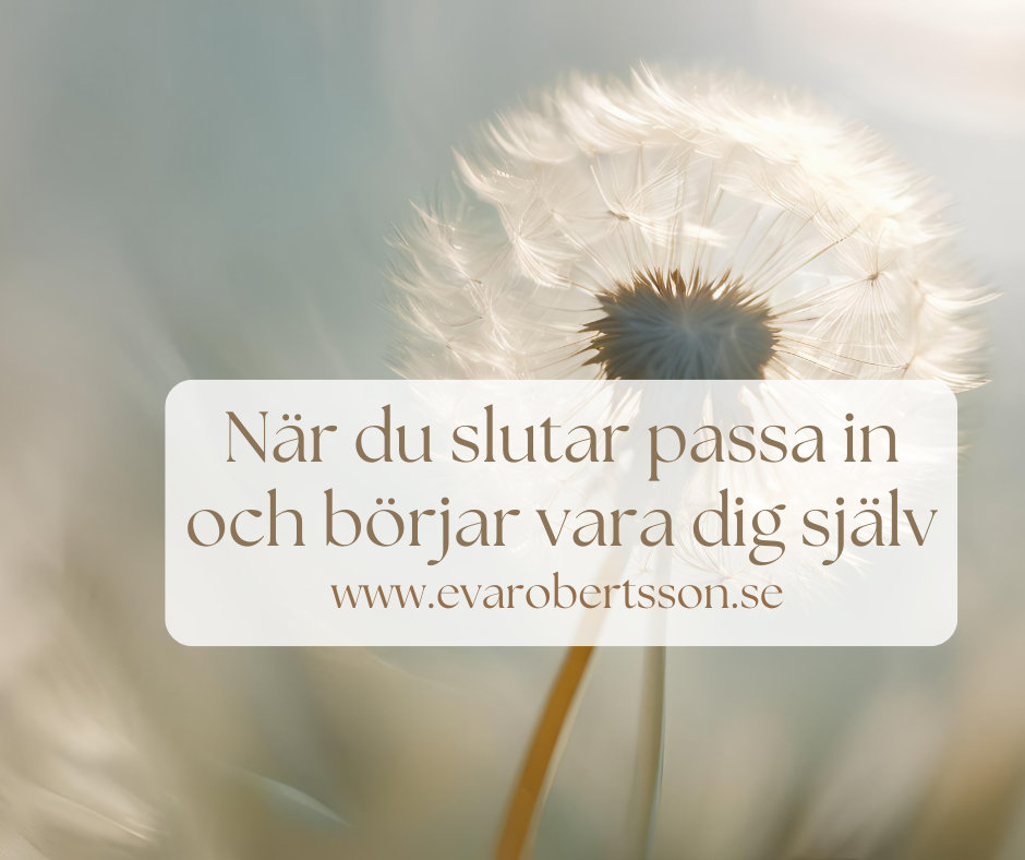 När du slutar passa in och börjar vara dig själv