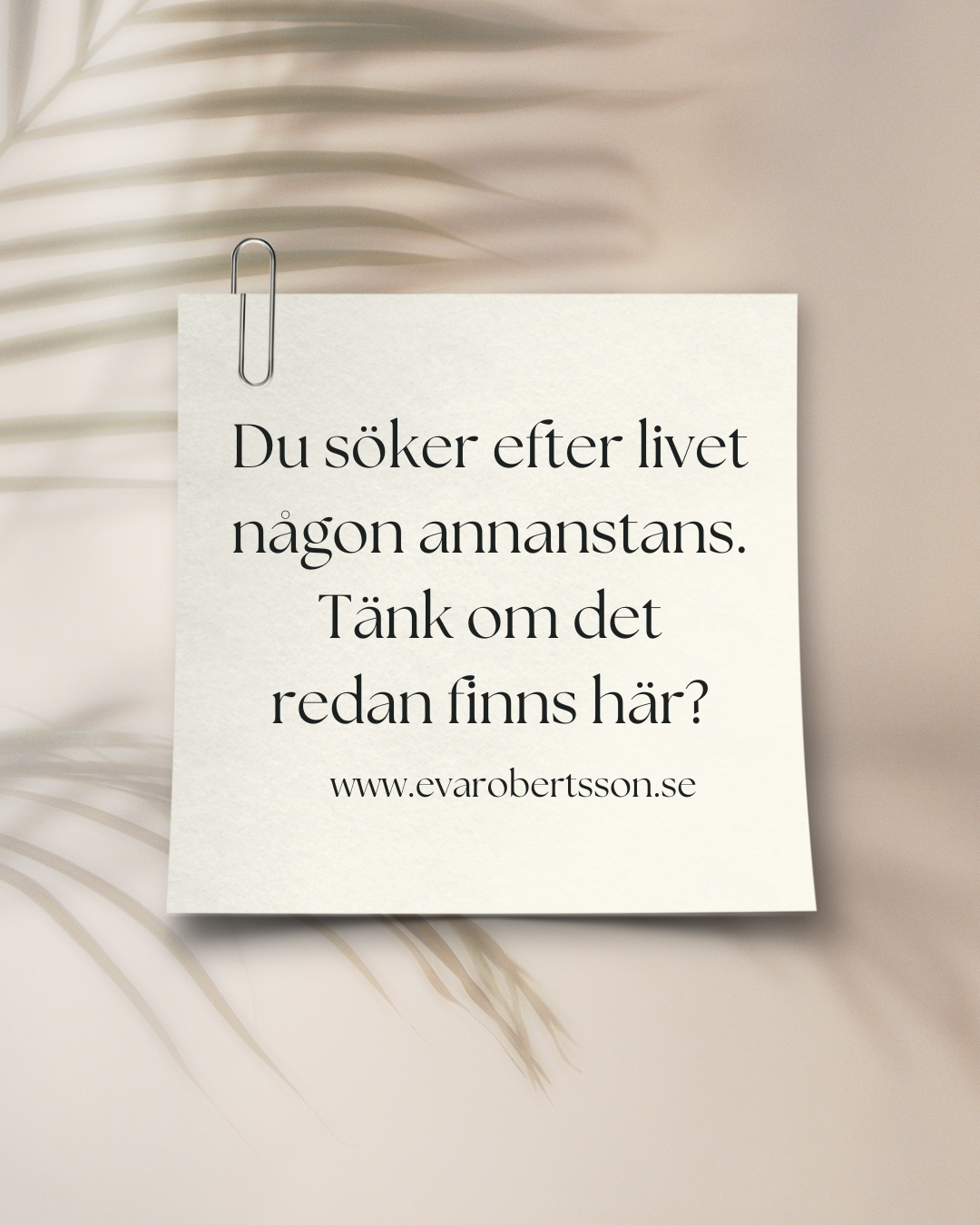 Du söker efter livet någon annanstans. Tänk om det redan finns här?