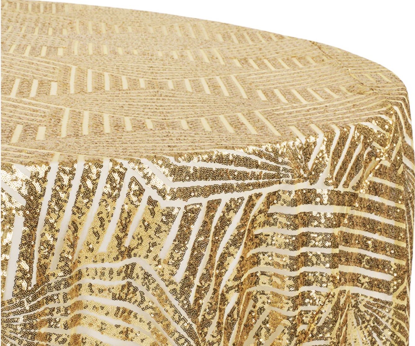 Round Gold Sequin Geometric Print