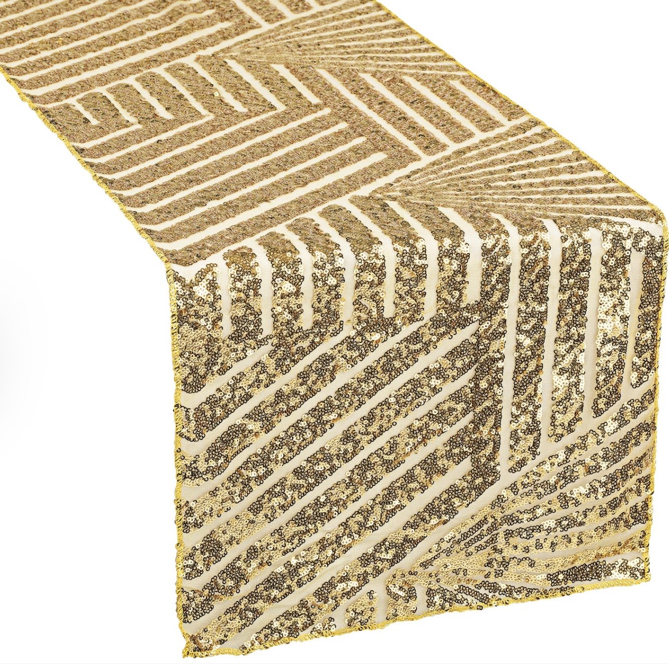 Gold Geometric Art Deco Sequin Runner