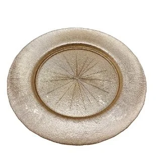Metallic Champagne Glass Charger Plate