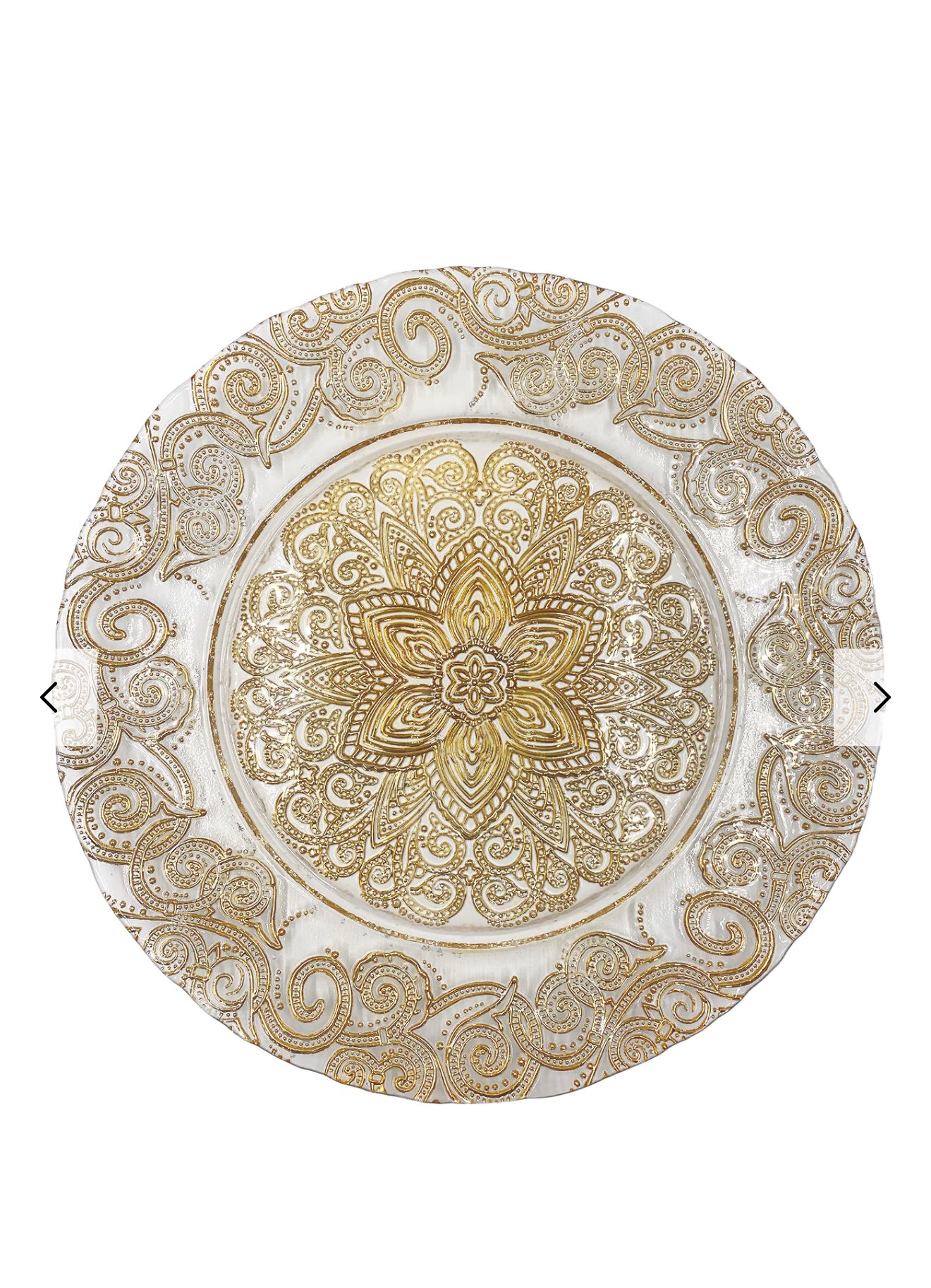 Gold Henna Glass Charger Plate