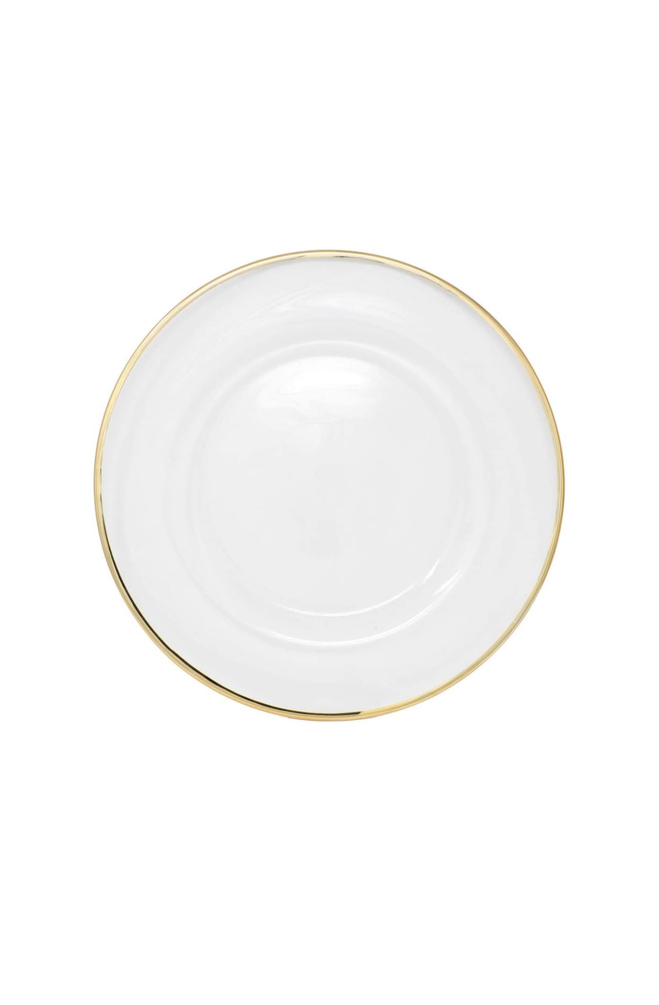 Clear Glass Charger Plate With Gold Rim