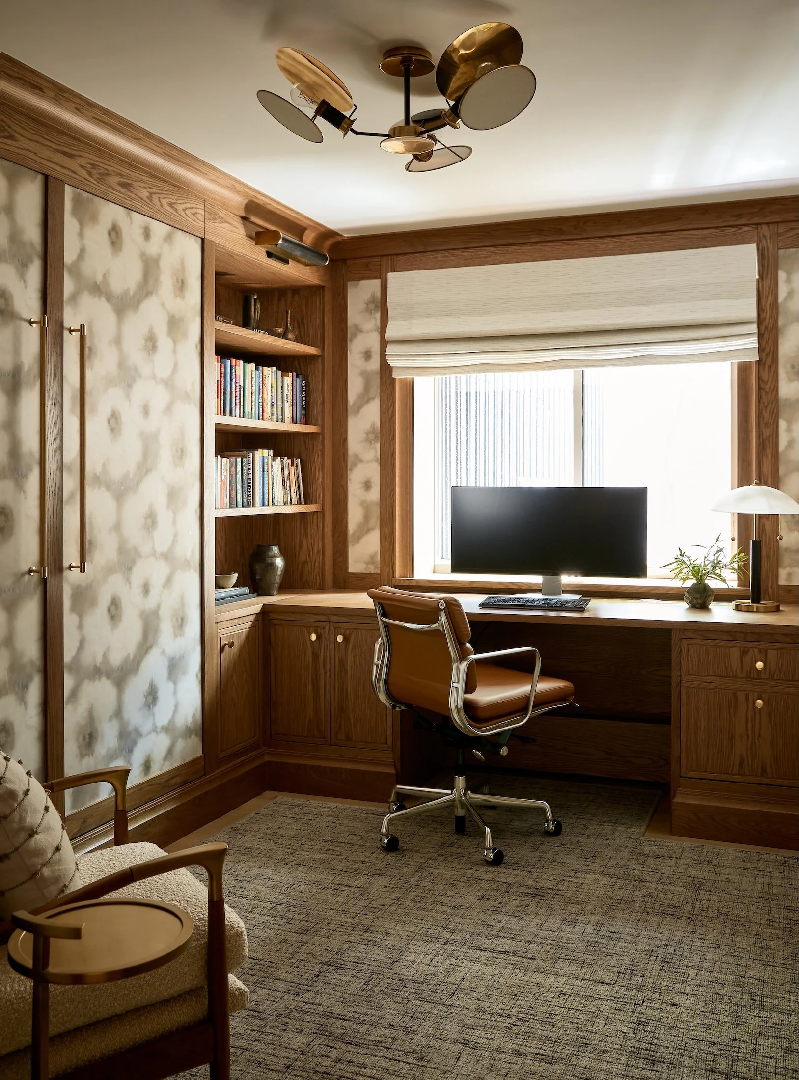 New-York-Renovations-Architecture-and-Interior-Renovation-West-22nd-Home-Office-Built-In-Desk-Floral-Wallpaper.jpg