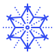 Blue snowflake with intricate design and six symmetrical points for snow removal services by G.D. Painting MN