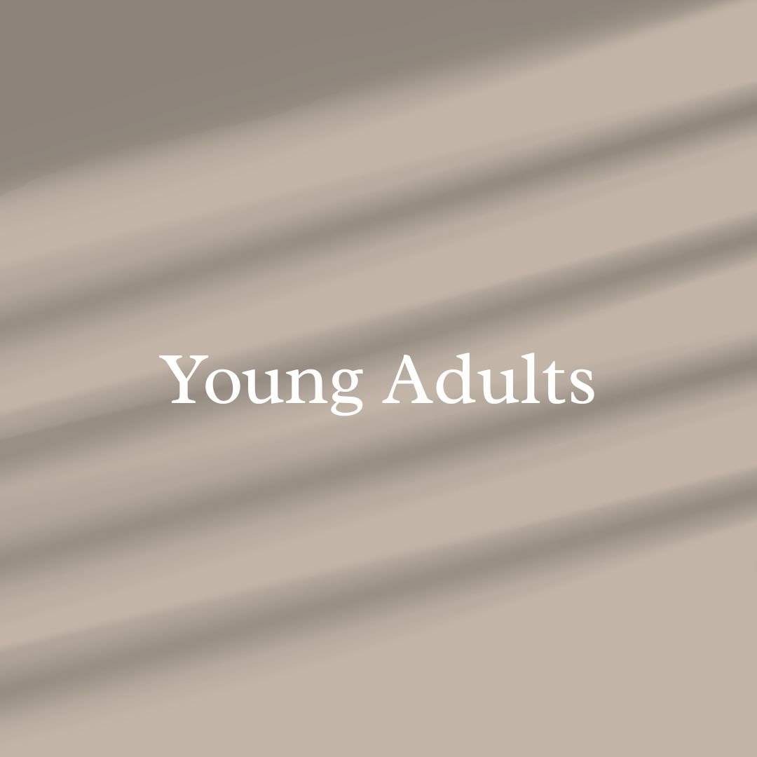 Window light casting shadows with text reading ‘Young Adults’ symbolizing growth, balance, and recovery at Spring EOP