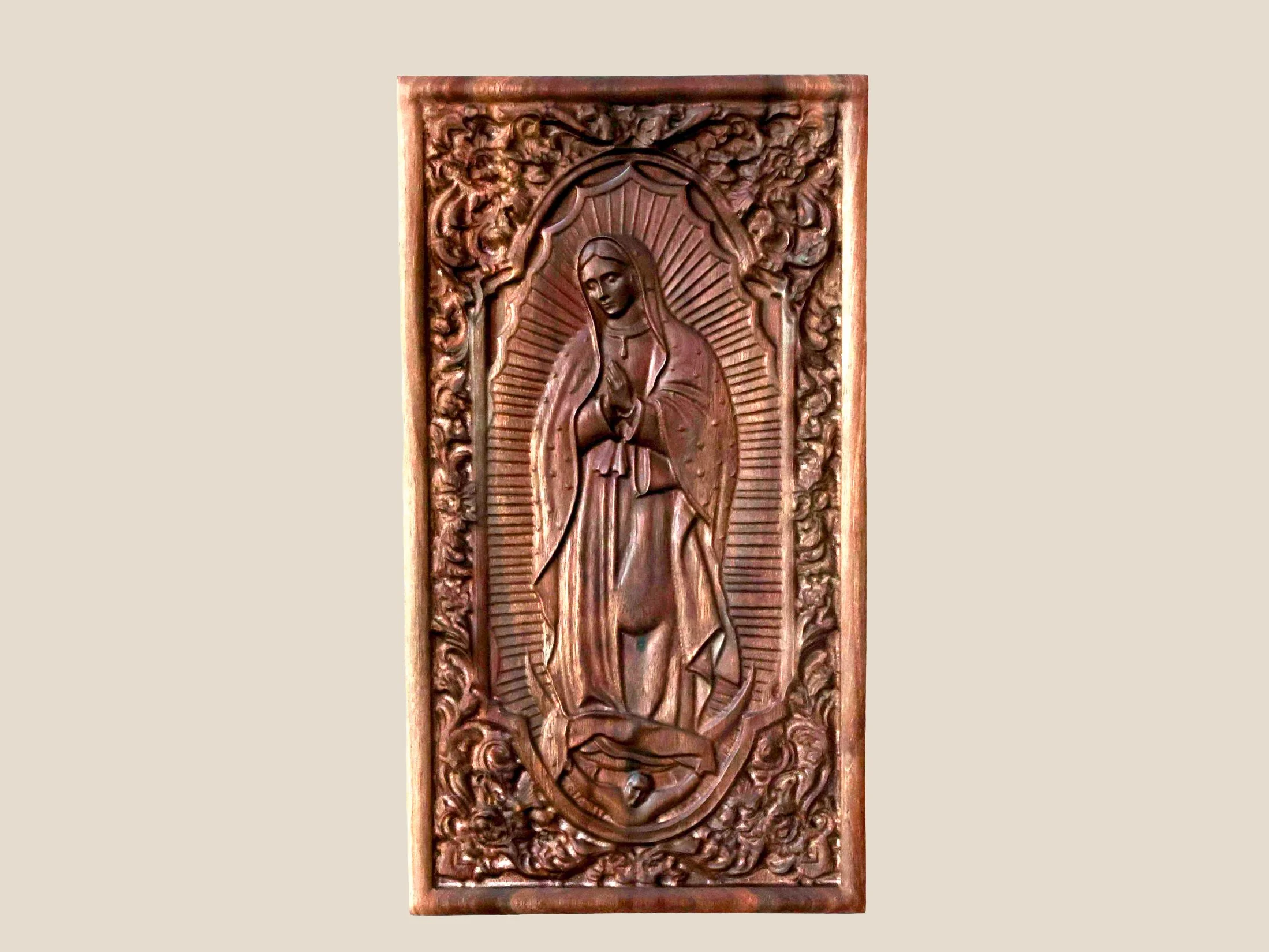 Virgen de la Guadalupe 15 inches x 9 inches x 3/4