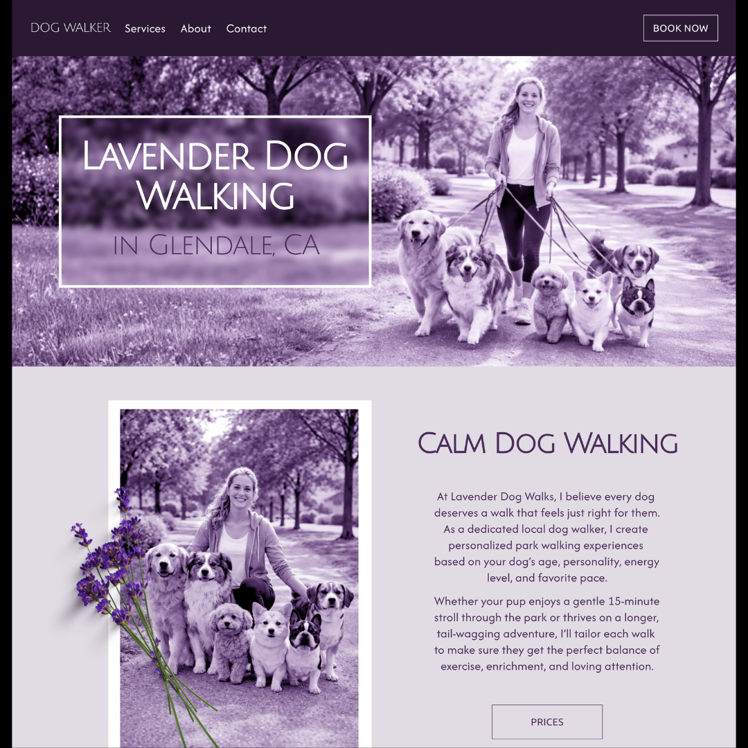 pet care business website design