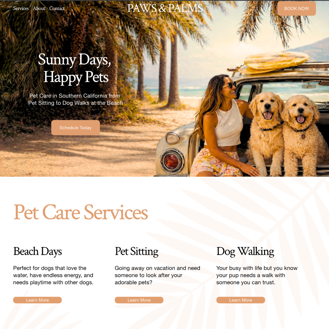 pet care website designed by Pixels Unleashed